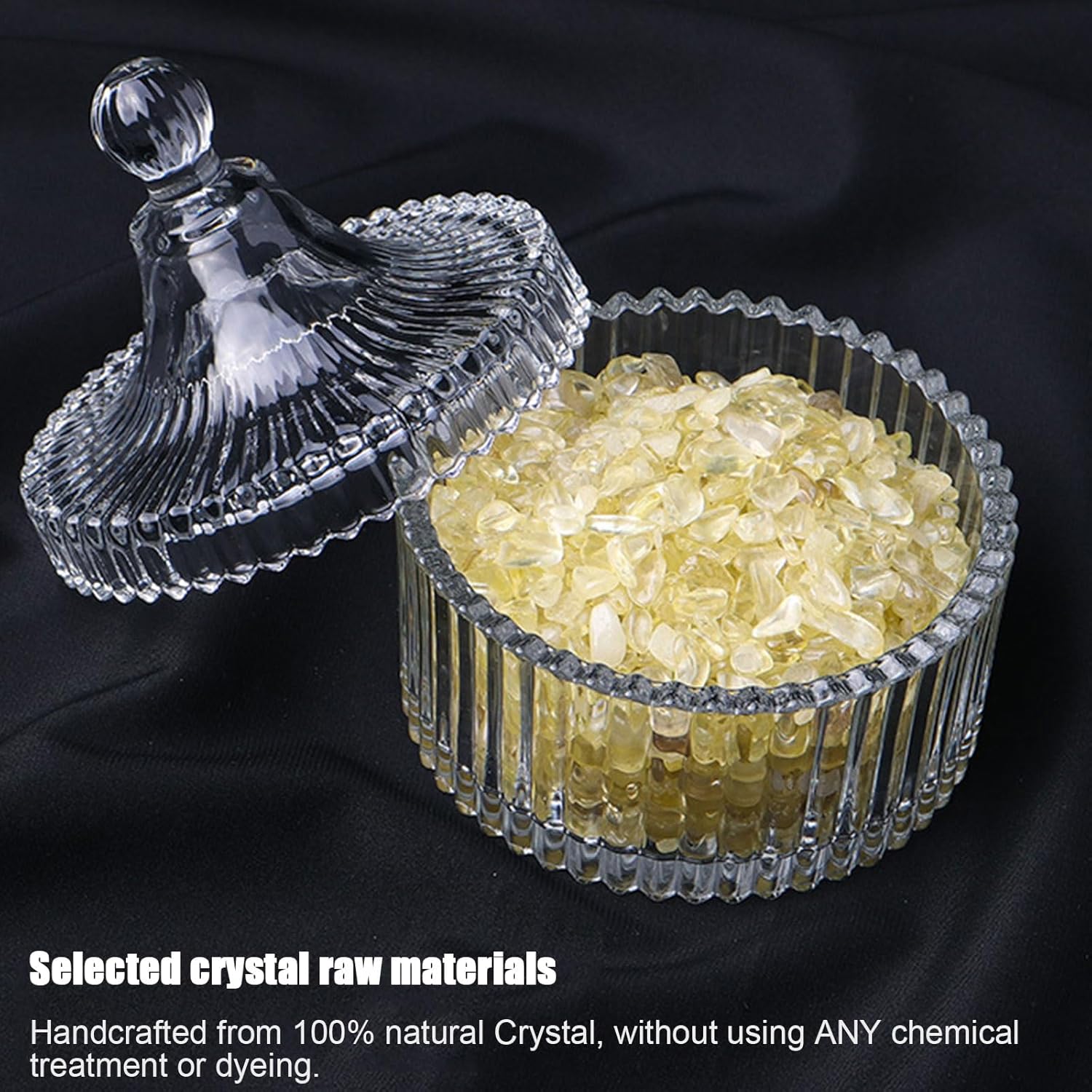400g Tumbled Yellow Crystal Chips with Storage Bowl