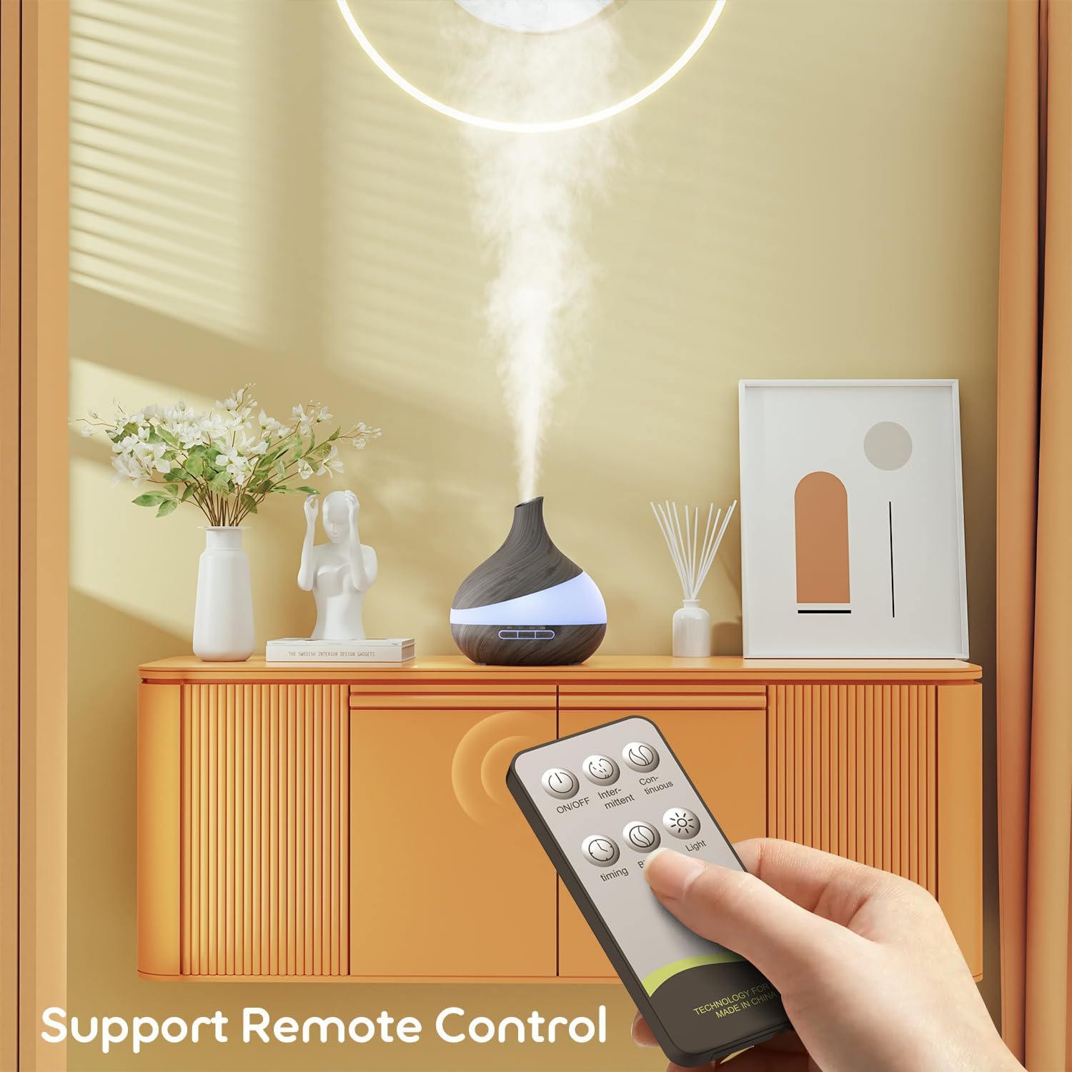 500ML Essential Oil Diffuser with Remote Control and LED Light