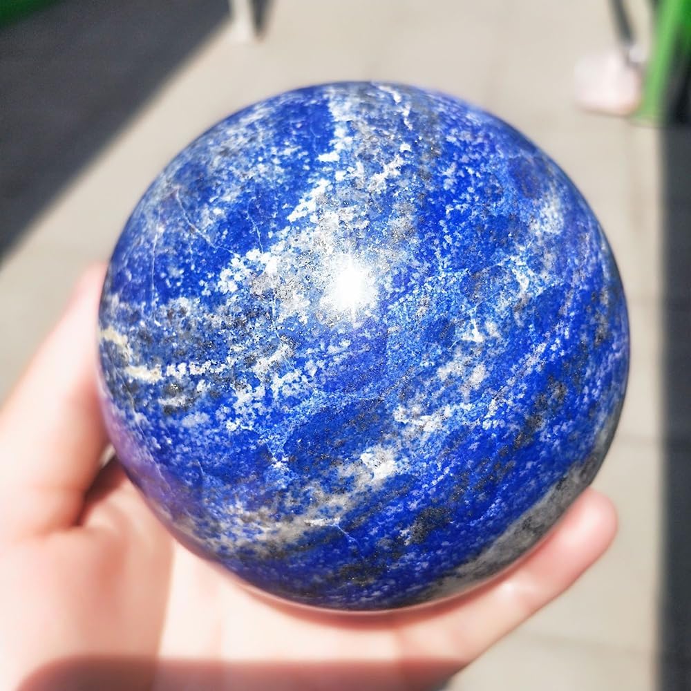 Lapis Lazuli Crystal Healing Ball with Wood Stand