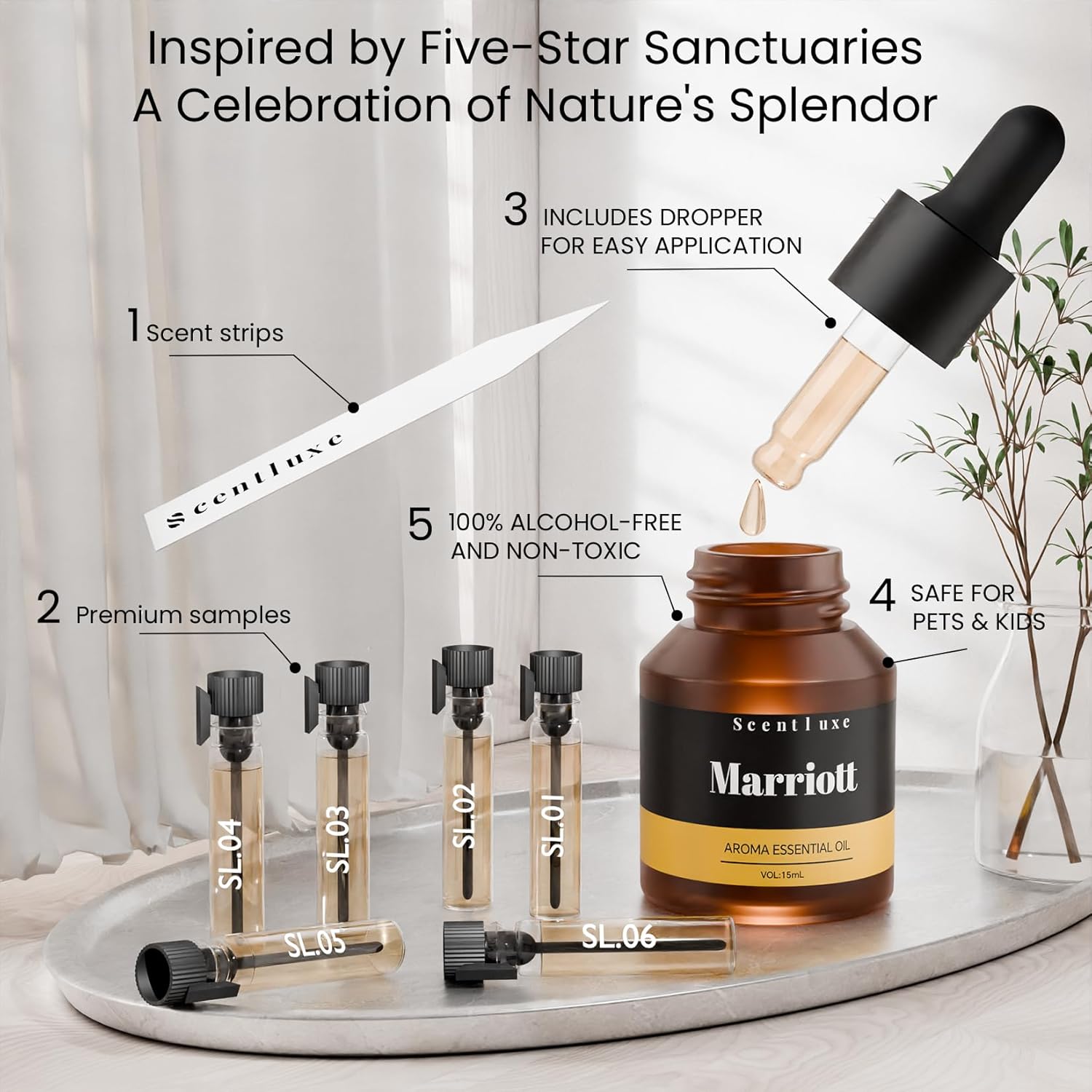 Luxury Hotel-Inspired Essential Oil Blend - Bitter Orange Jasmine Lily of the Valley