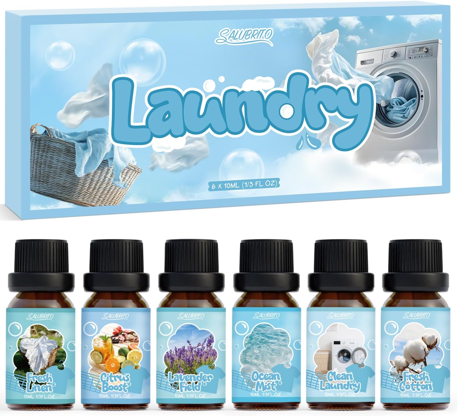 SALUBRITO Premium Essential Oil Set for Diffuser Soap Candle Making Scents