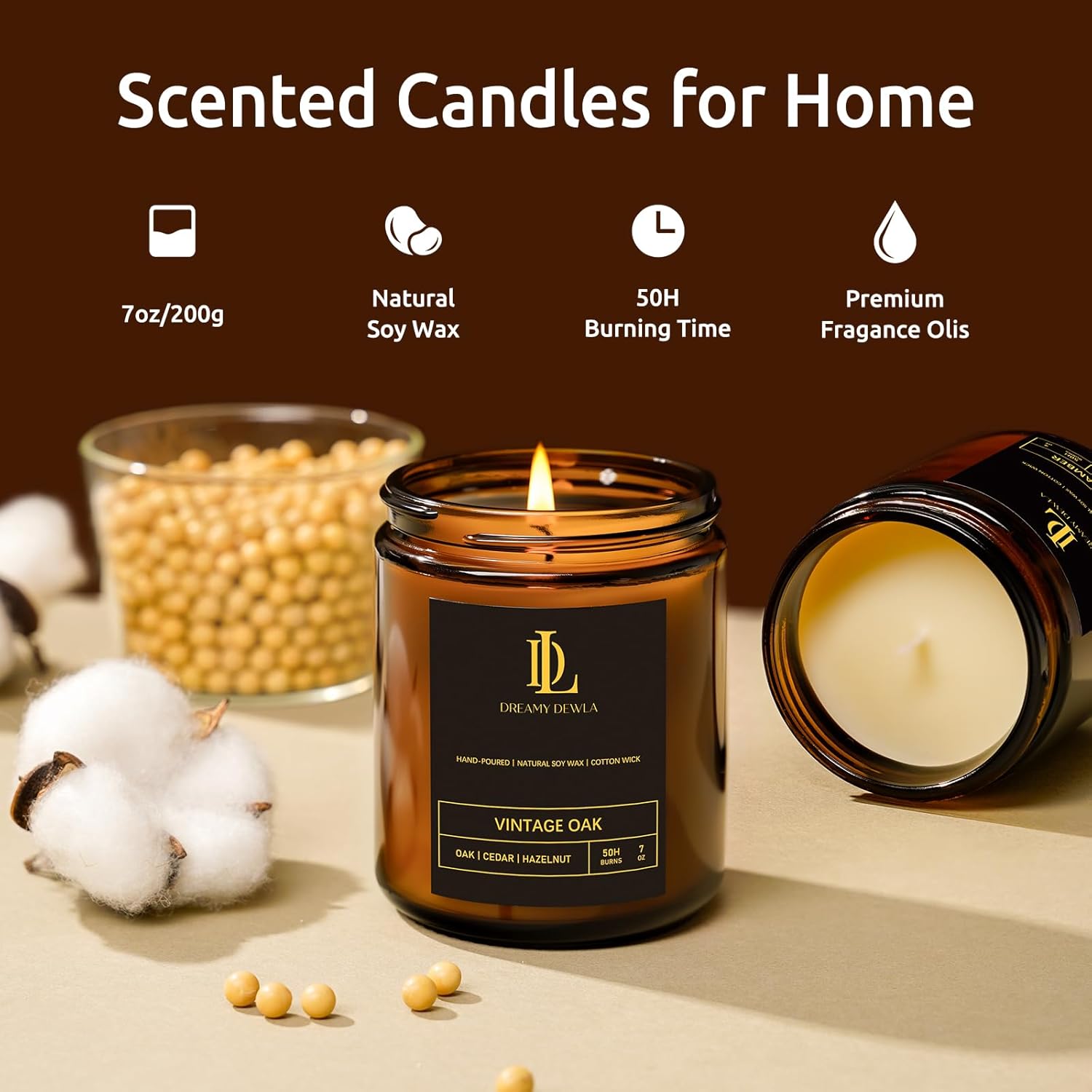 DL DREAMY DEWLA Scented Candles 4 Pack Set