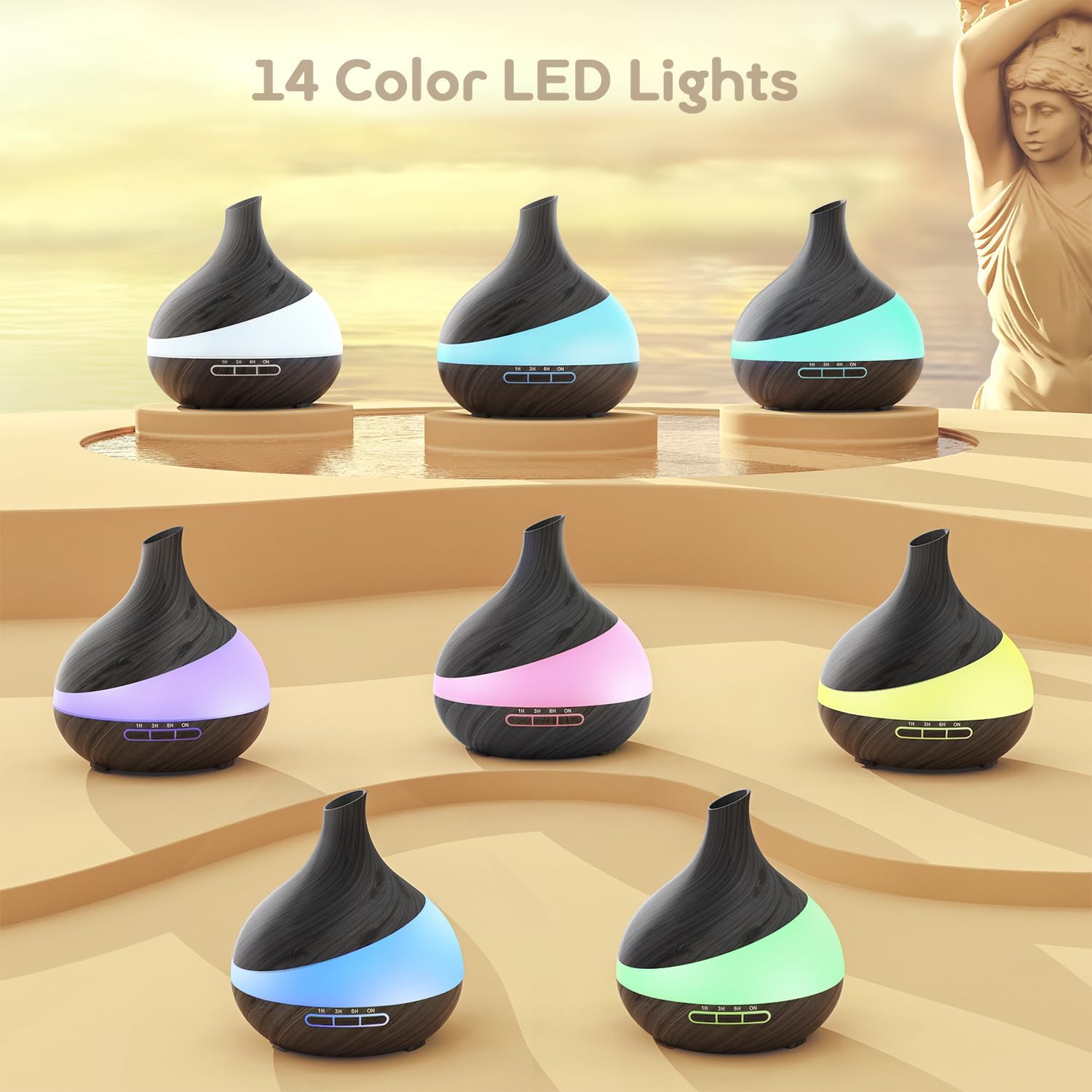 500ML Essential Oil Diffuser with Remote Control and LED Light