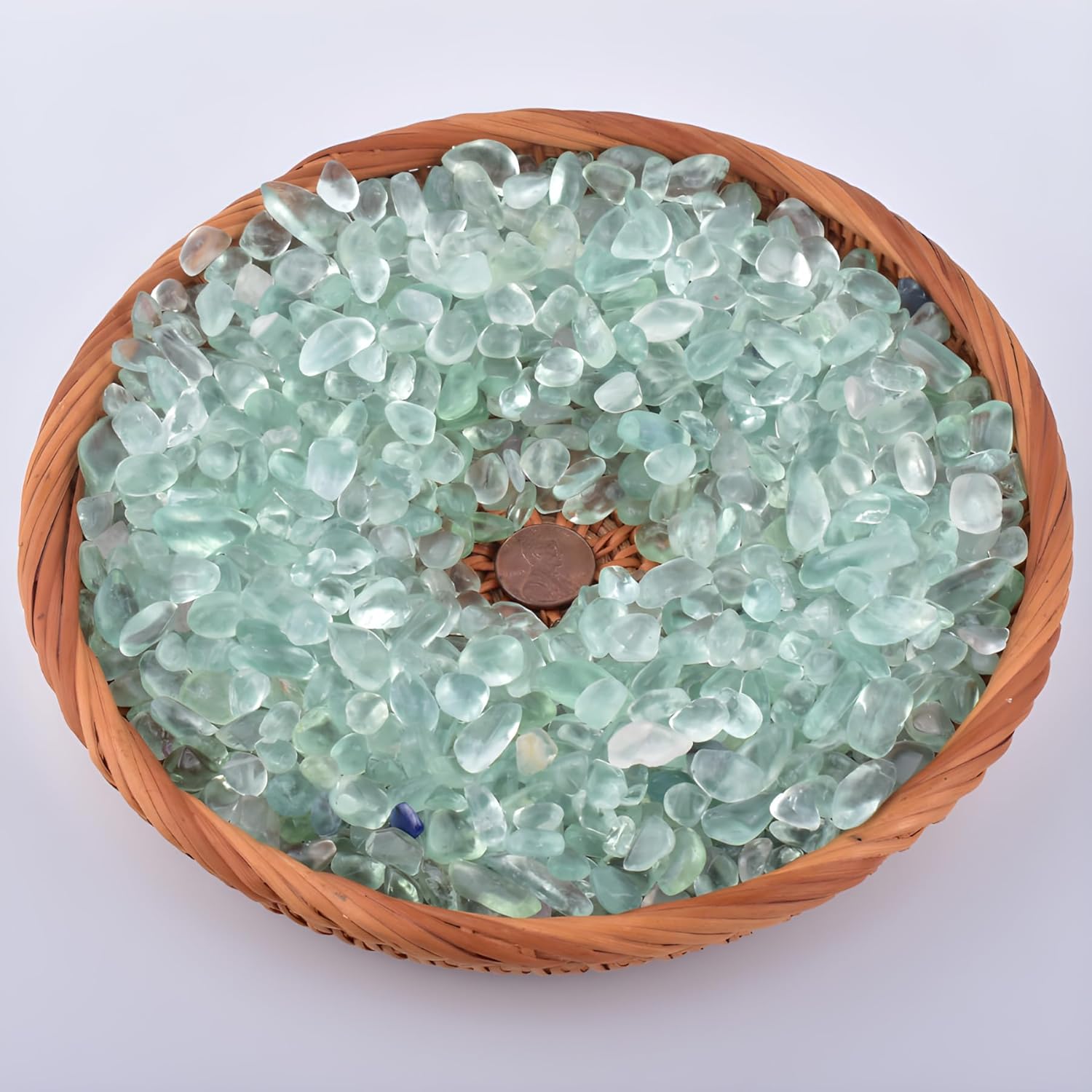 Polished Green Fluorite Crystal Chips 200 Pcs
