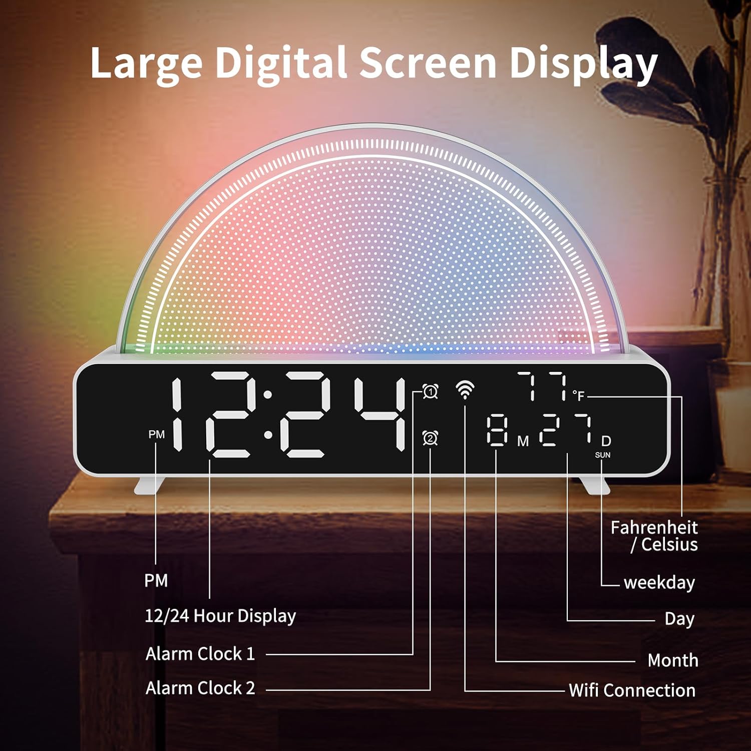 Zerain Sound Machine Sunrise Alarm Clock with White Noise