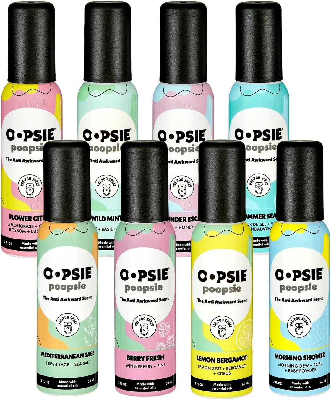 Pre Poo Toilet Spray Discreet Portable 2oz 8-Pack