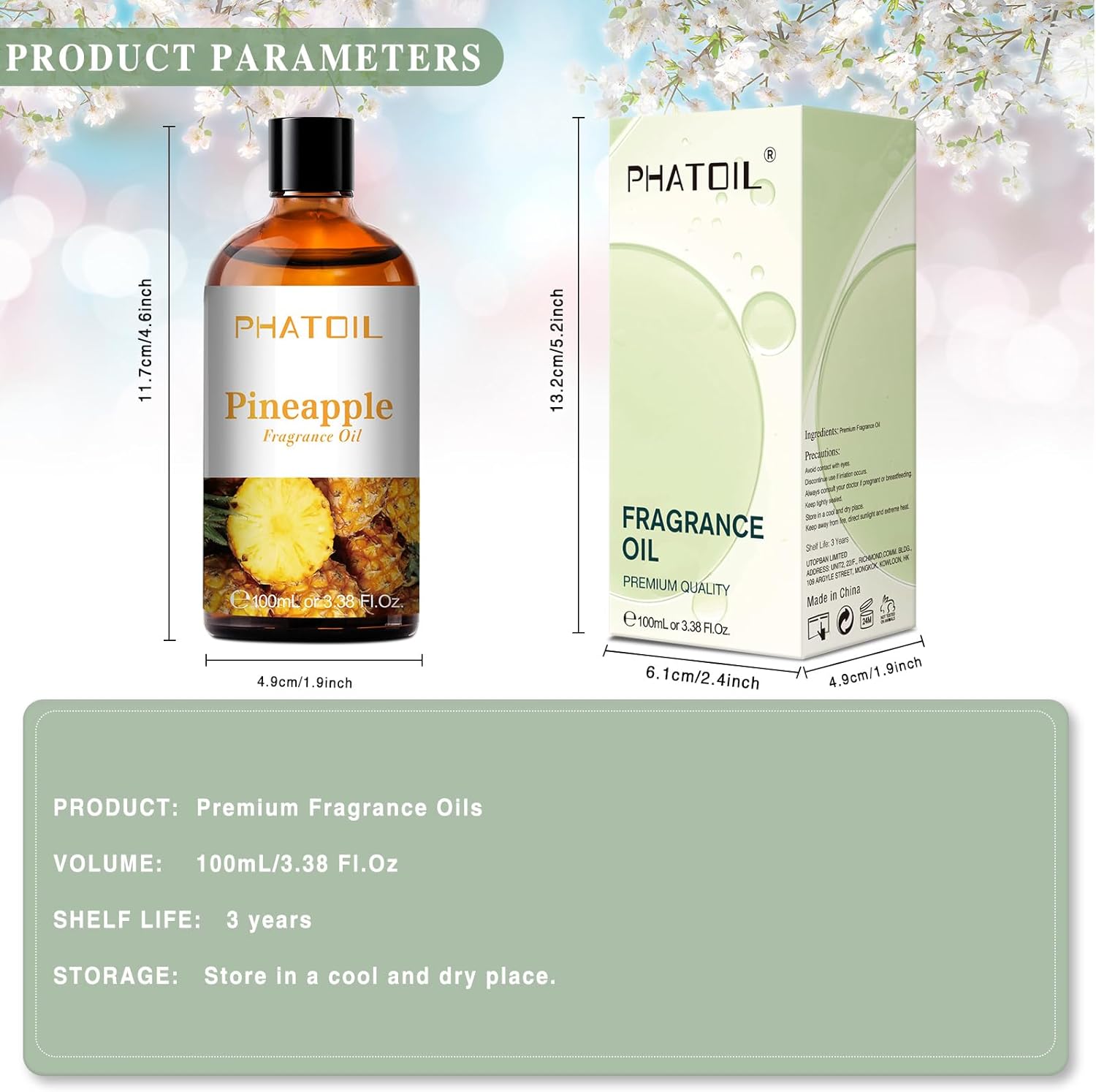 PHATOIL 338floz Pineapple Essential Oil for Aromatherapy and Diffusers