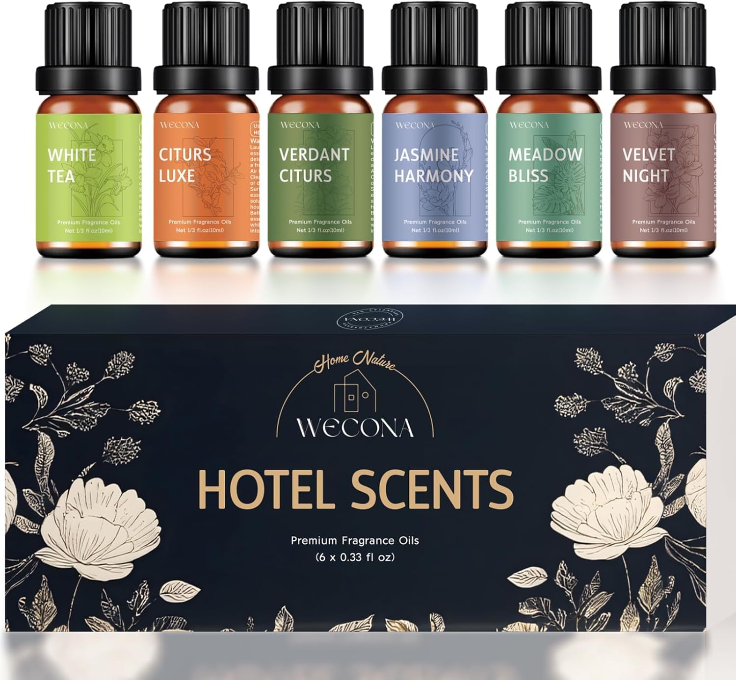 Premium Hotel Fragrance Oil Set for Diffusers - 6x10ml