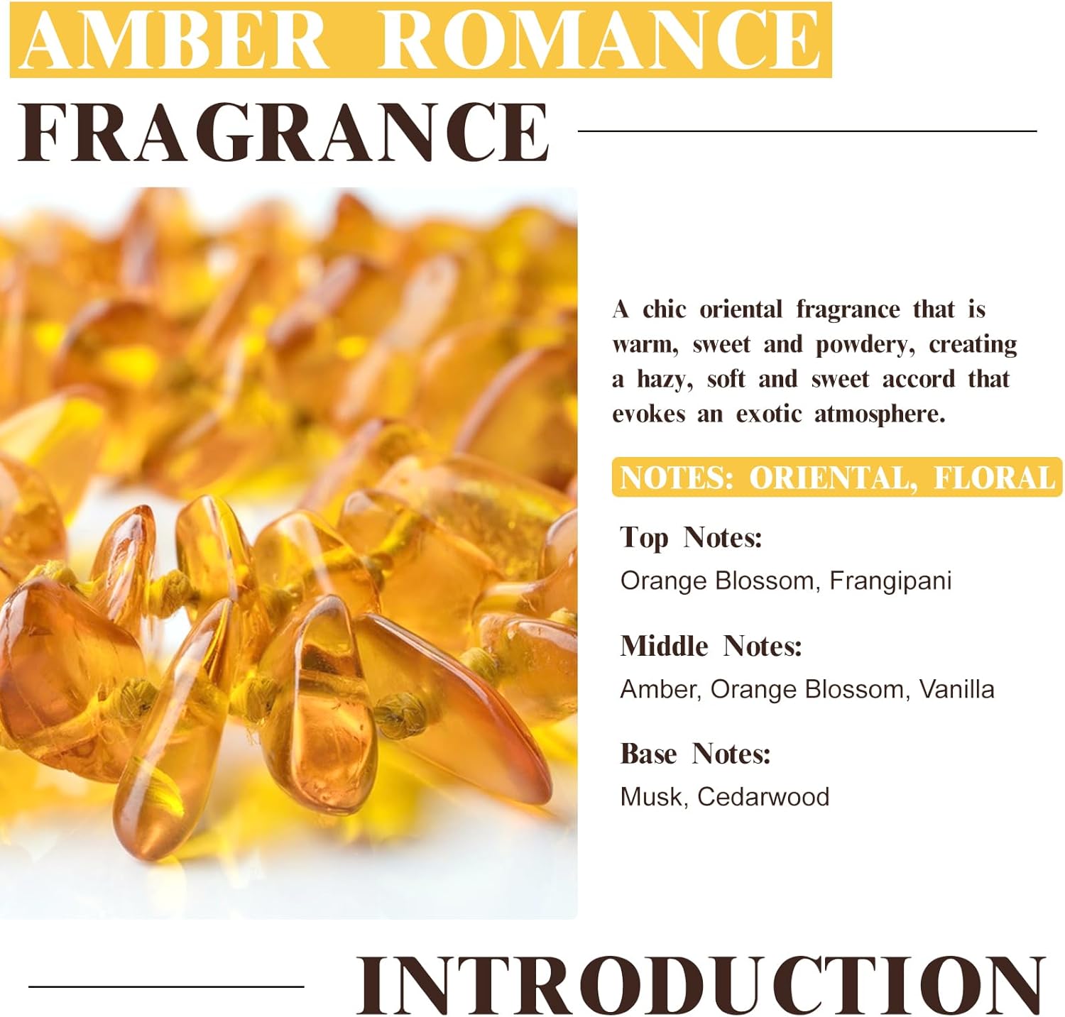 EUQEE Amber Romance Fragrance Oil 60ml