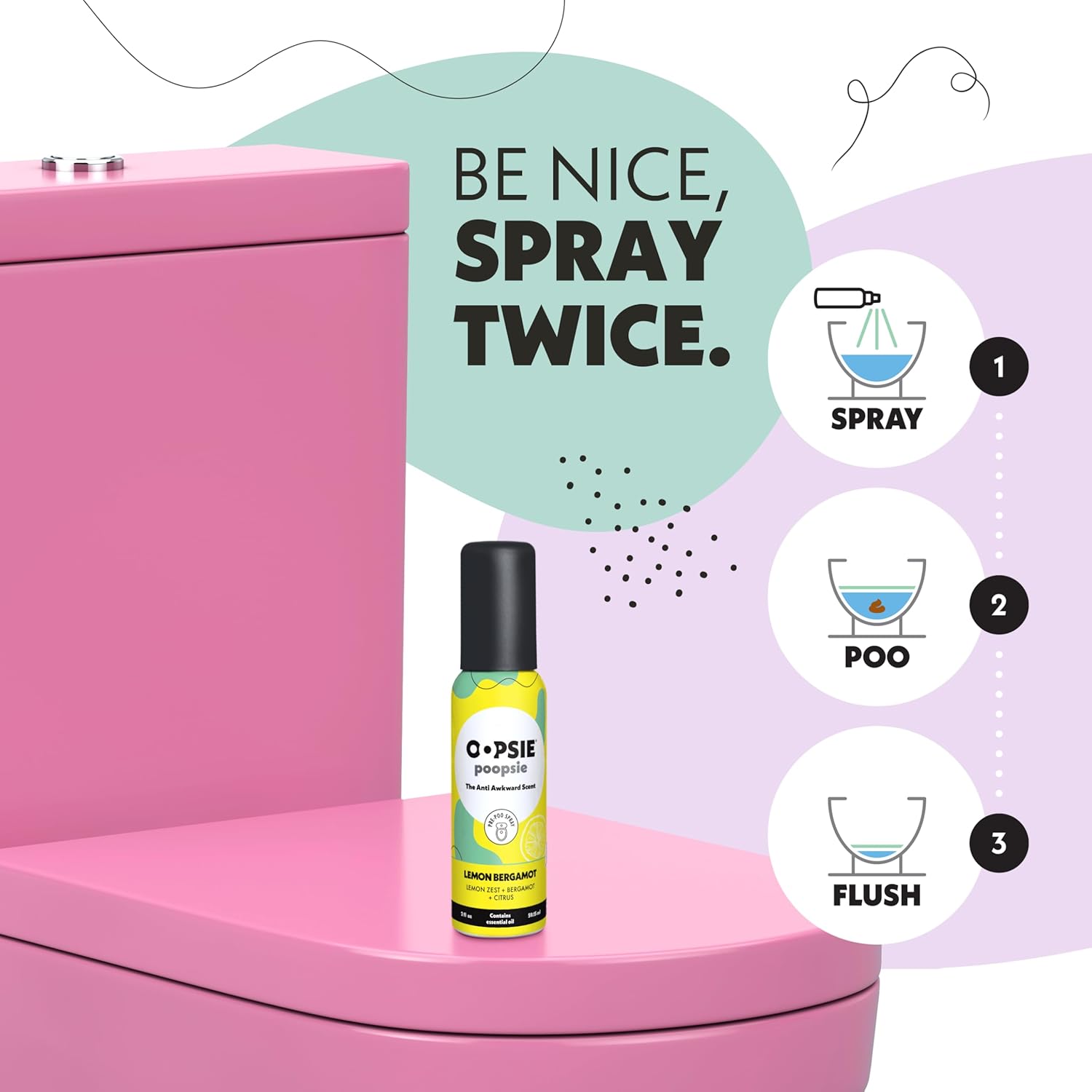 Oopsie Poopsie Toilet Spray - 4 Scents 2oz Travel Size