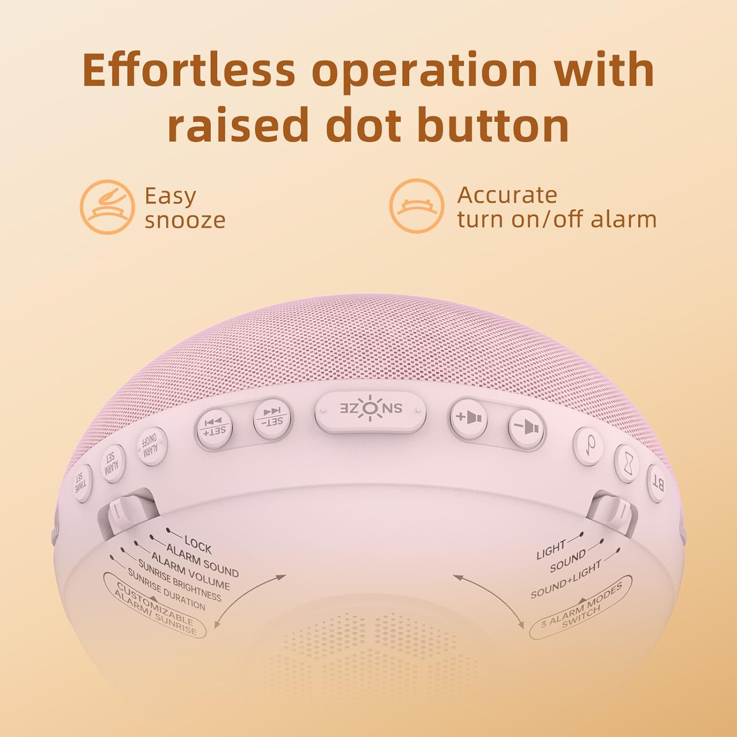 Odokee Sunrise Alarm Clock with White Noise and Bluetooth Speaker