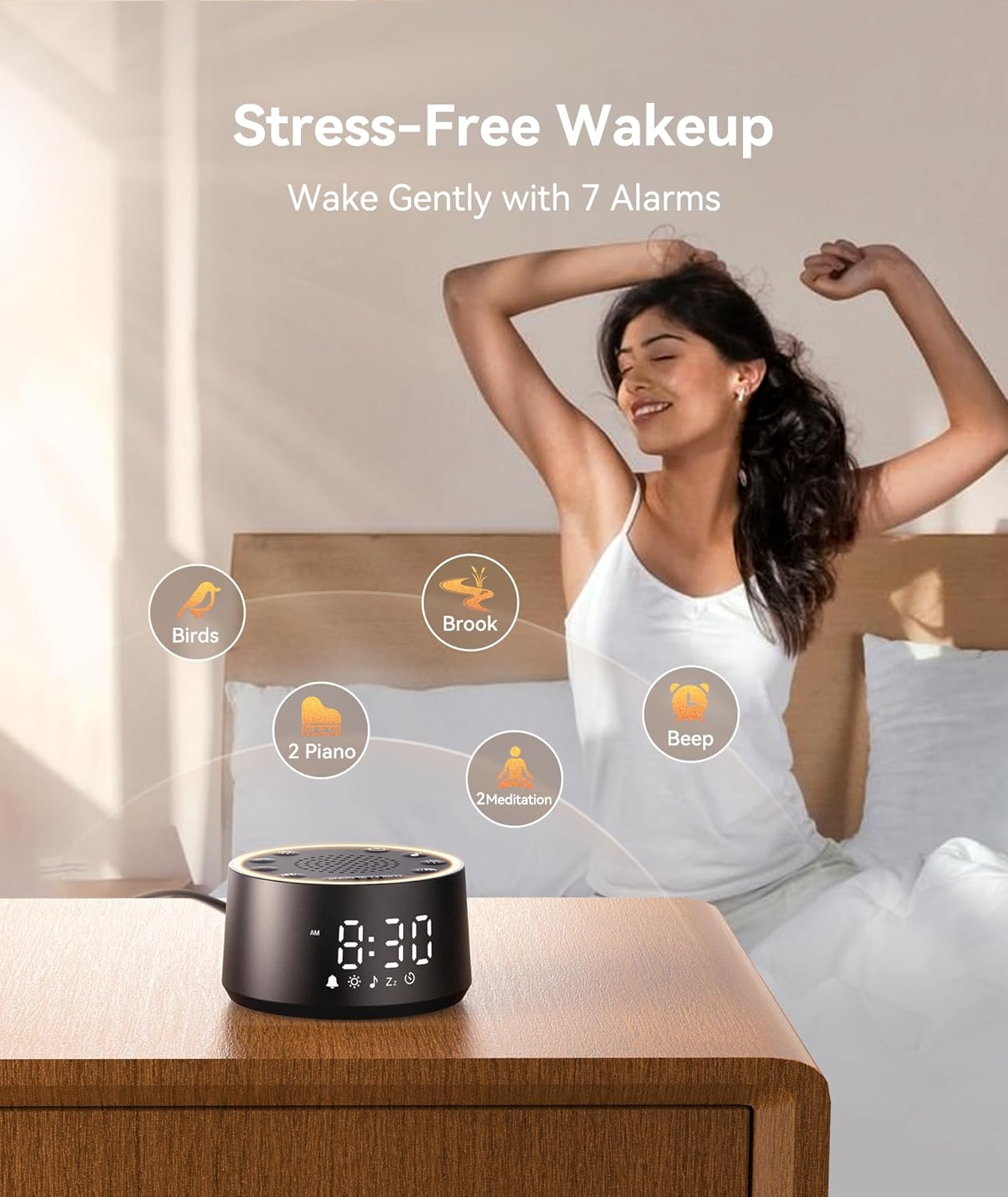 Dreamegg D1 Nova White Noise Sound Machine with Alarm Clock