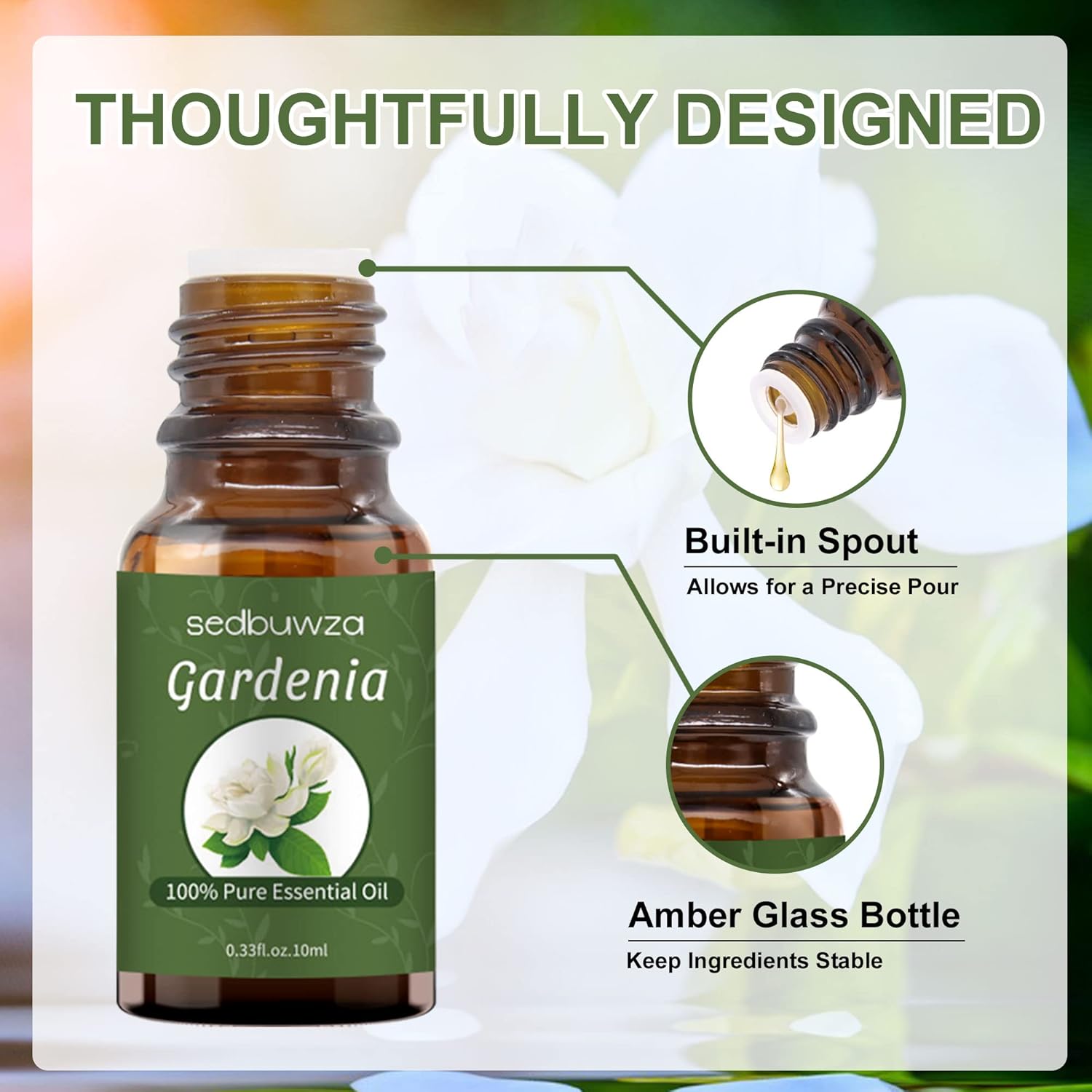 Sedbuwza Gardenia Essential Oil Pure Organic for Diffuser and Fragrance