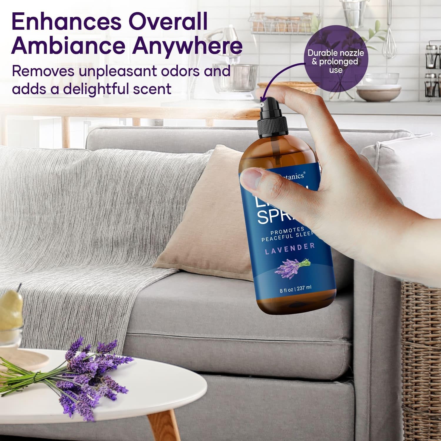 Lavender Linen Spray 8 fl oz - Aromatherapy Fabric Refresh