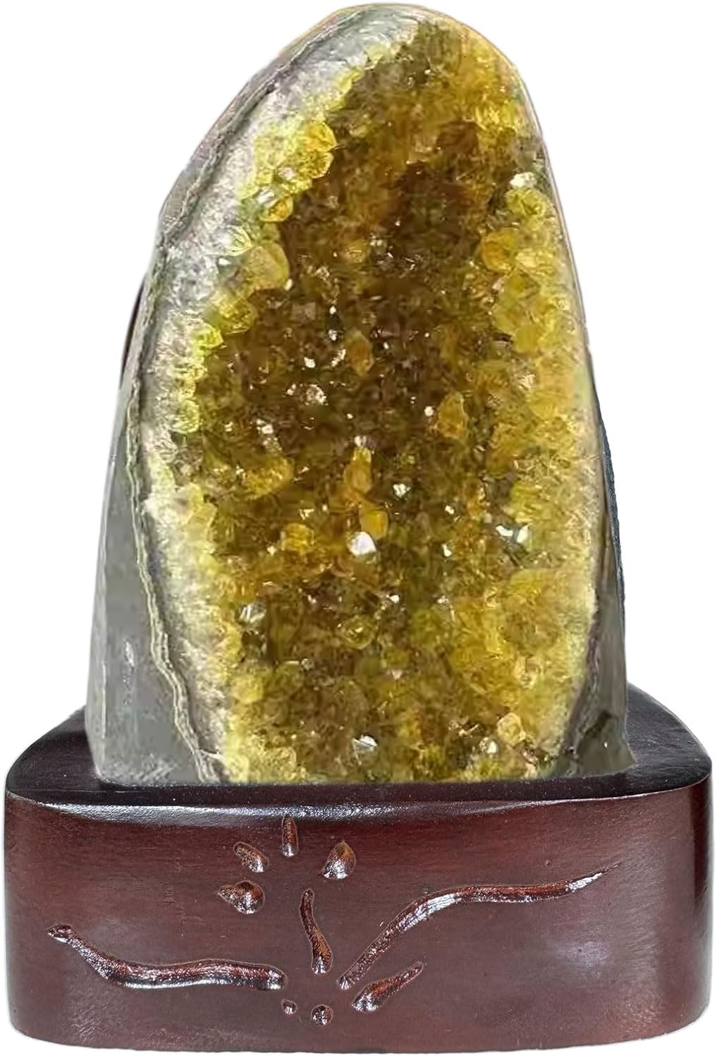 Natural Citrine Crystal Cluster Geode for Home Decoration