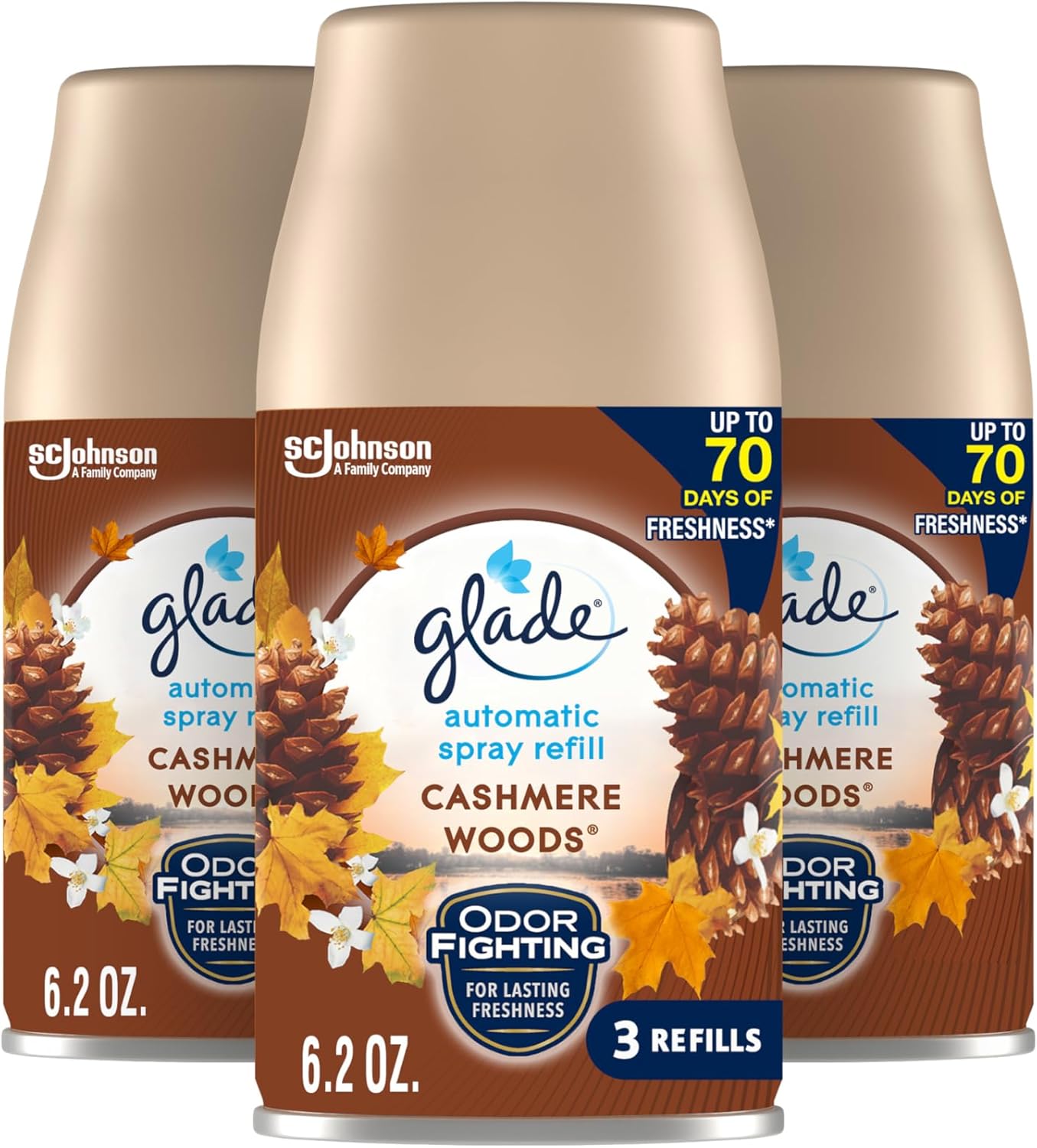Glade Automatic Spray Refill 3 Count 62 Oz Cashmere Woods