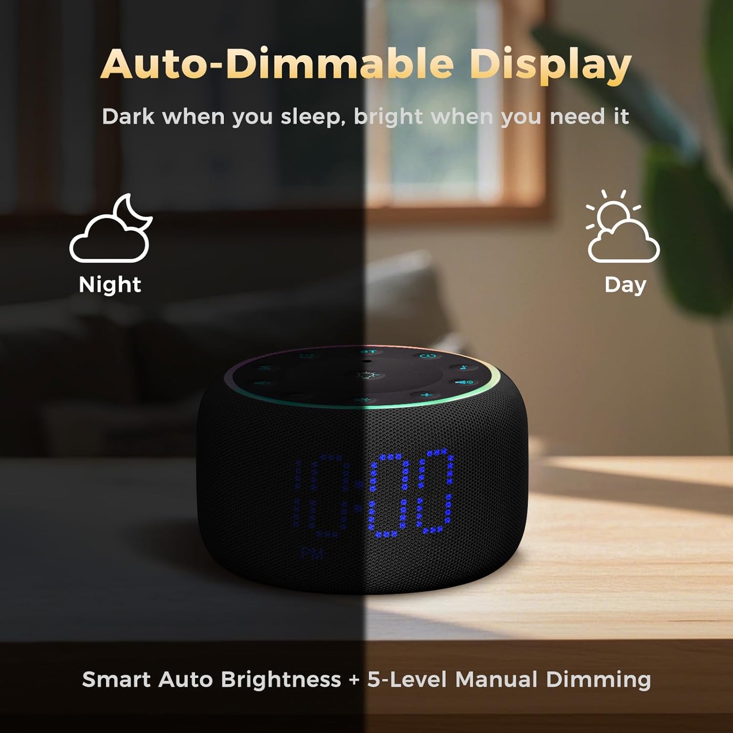 Mojikoo WhiteNoise Alarm Clock 4-in-1 Sleep Solution