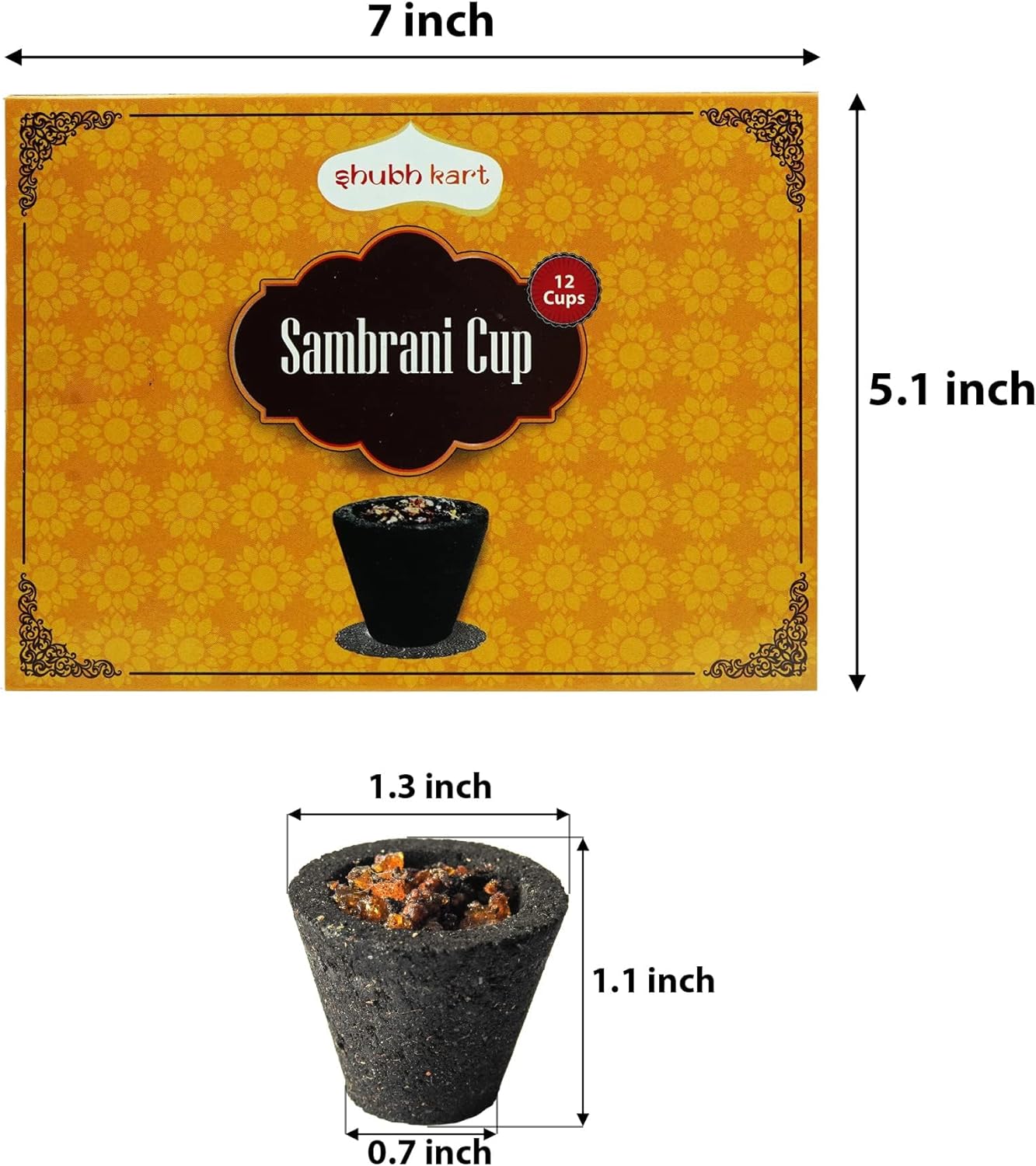 Shubhkart 12 Pcs Premium Sambrani Dhoop Cup Black