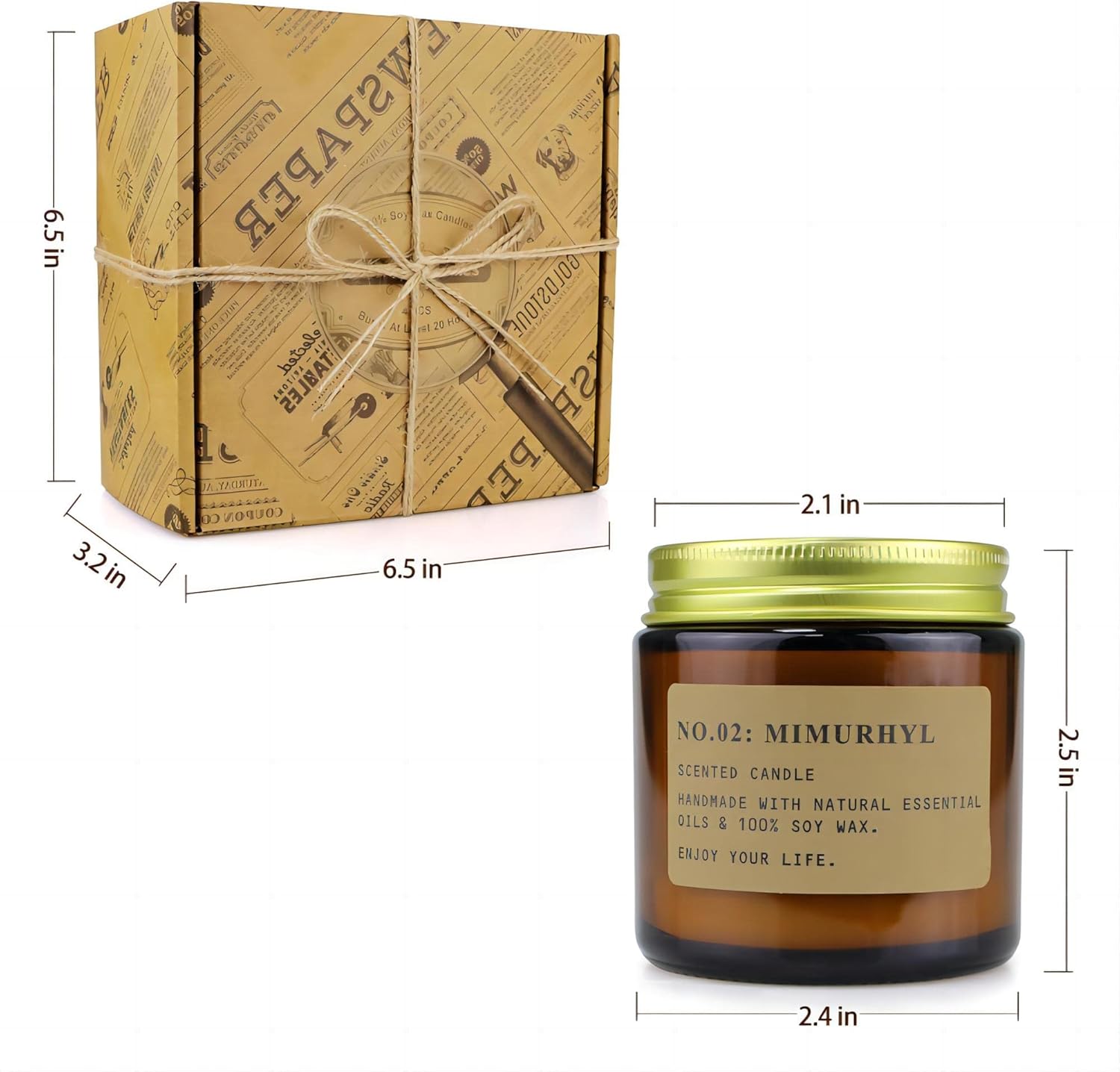 YFYTRE 4 Pack Scented Soy Wax Candles with Amber Glass Jars