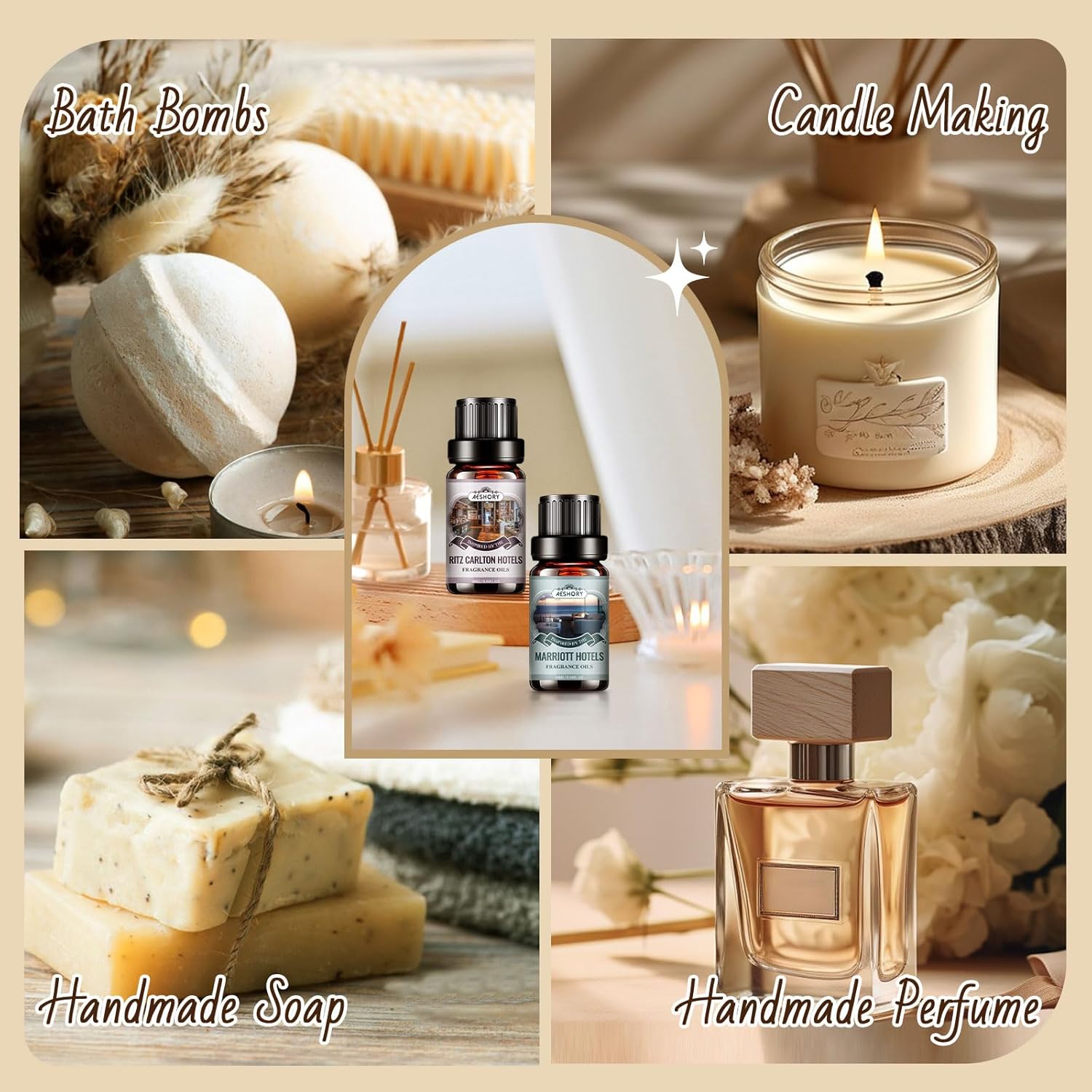 Hotel Diffuser Oil Gift Set - 6x10ml Luxury Scent Blends