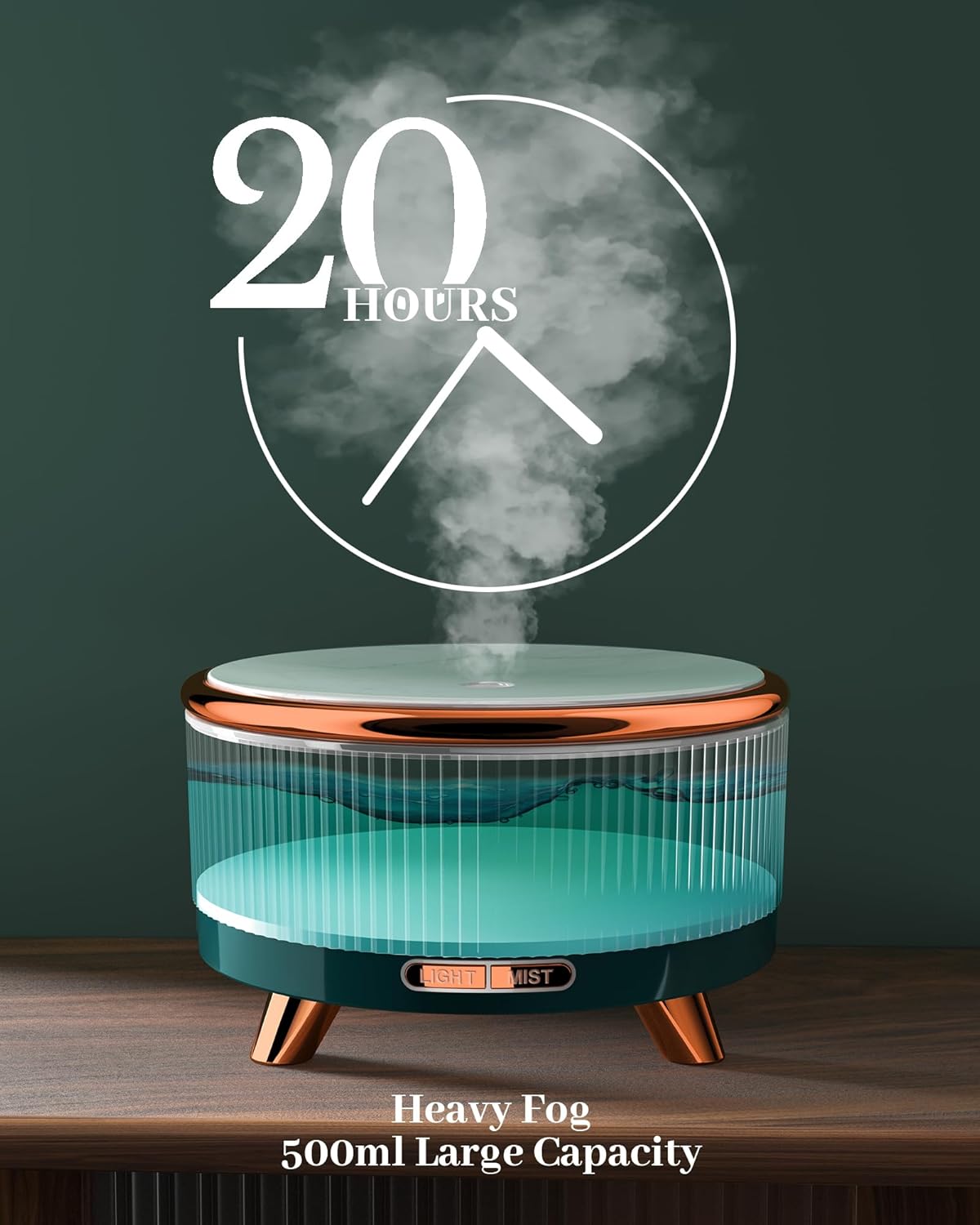 Jack Rose Essential Oil Diffuser with 7 Colors