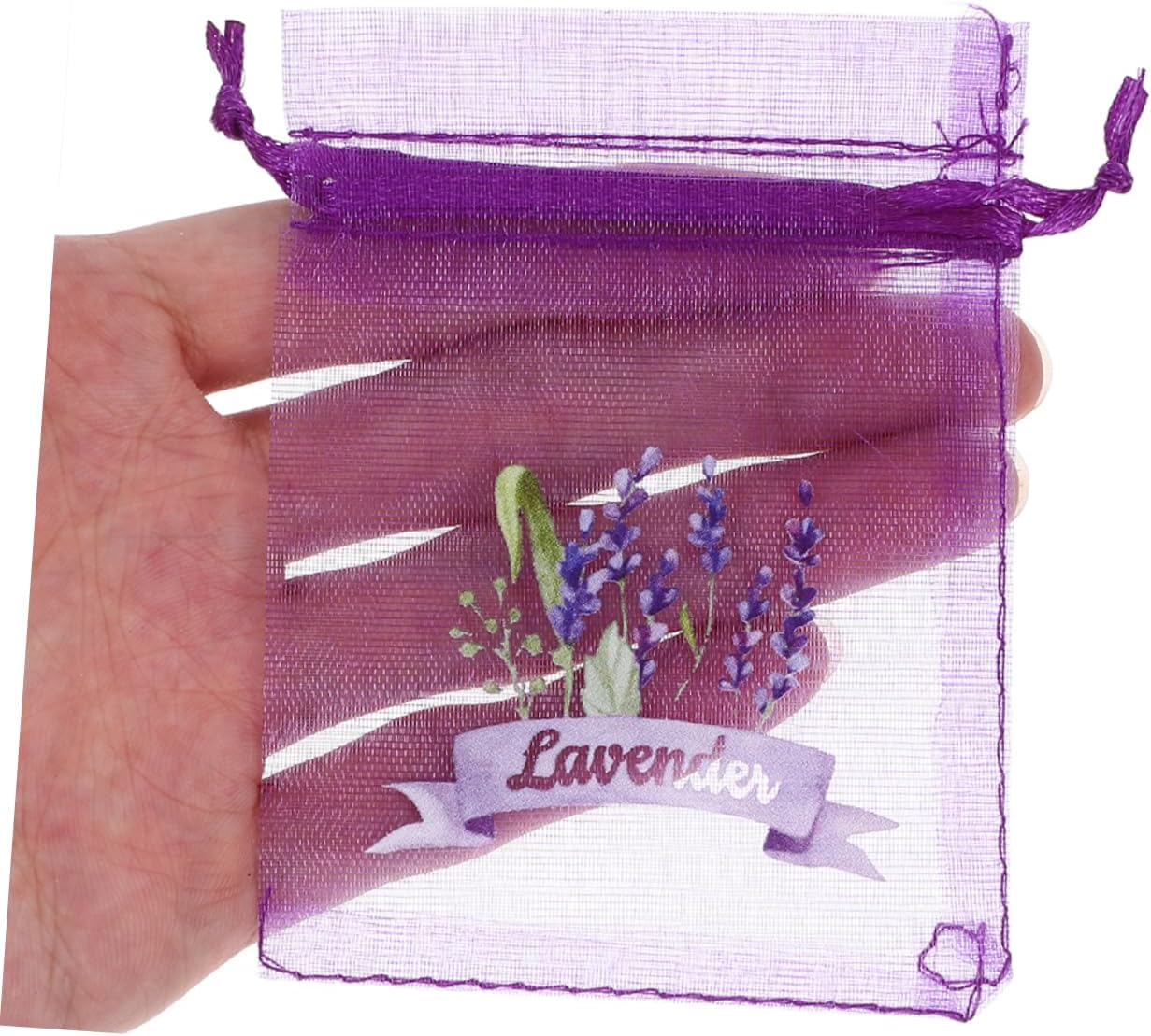 50pcs Lavender Organza Drawstring Bags for Dried Herbs Jewelry Wedding Favors