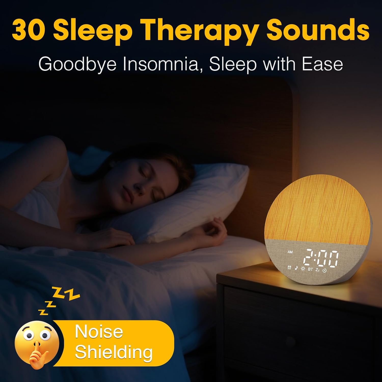 Sunrise Alarm Clock with Sound Machine and Light
