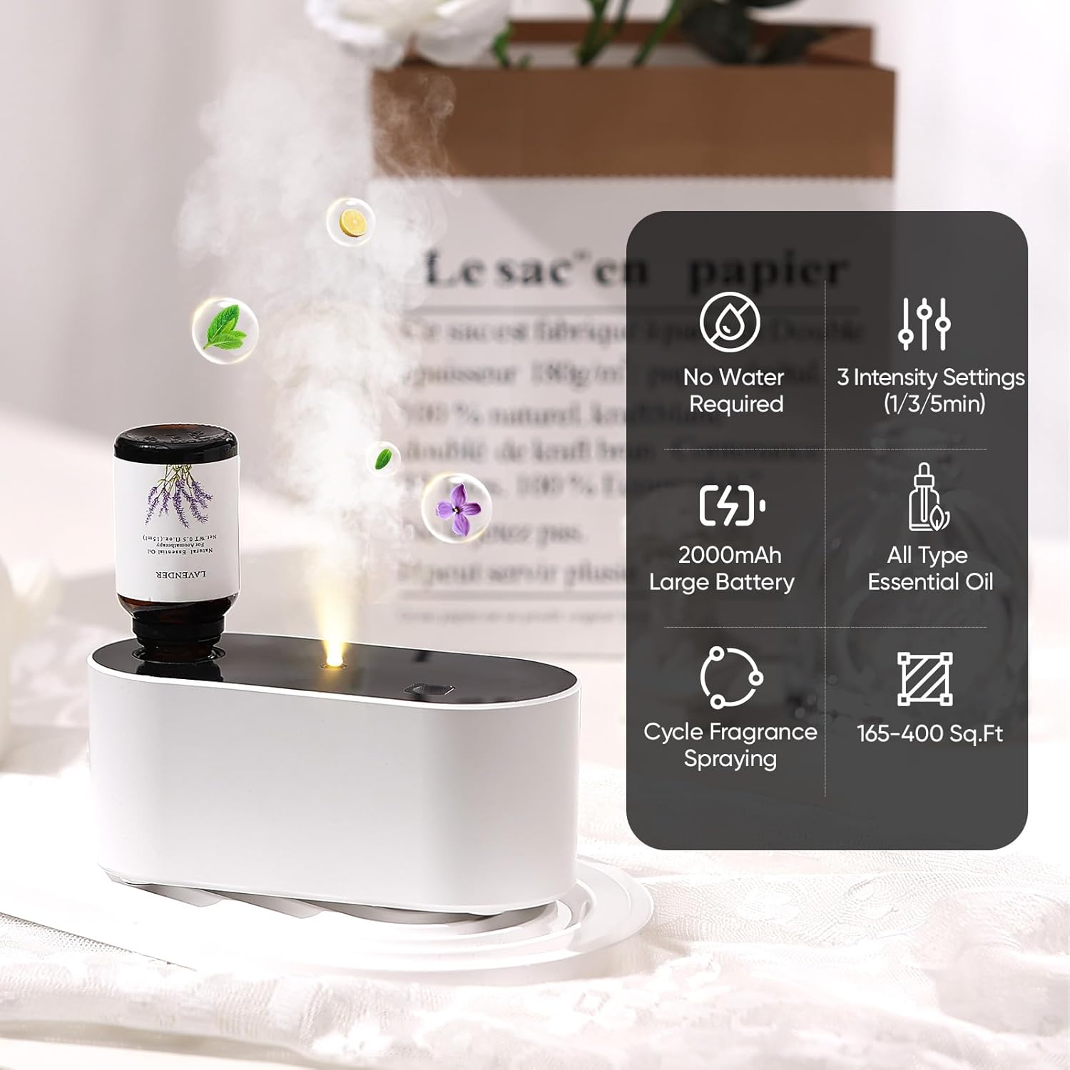 Waterless Diffuser with 3 Mist Modes Portable Aromatherapy Machine