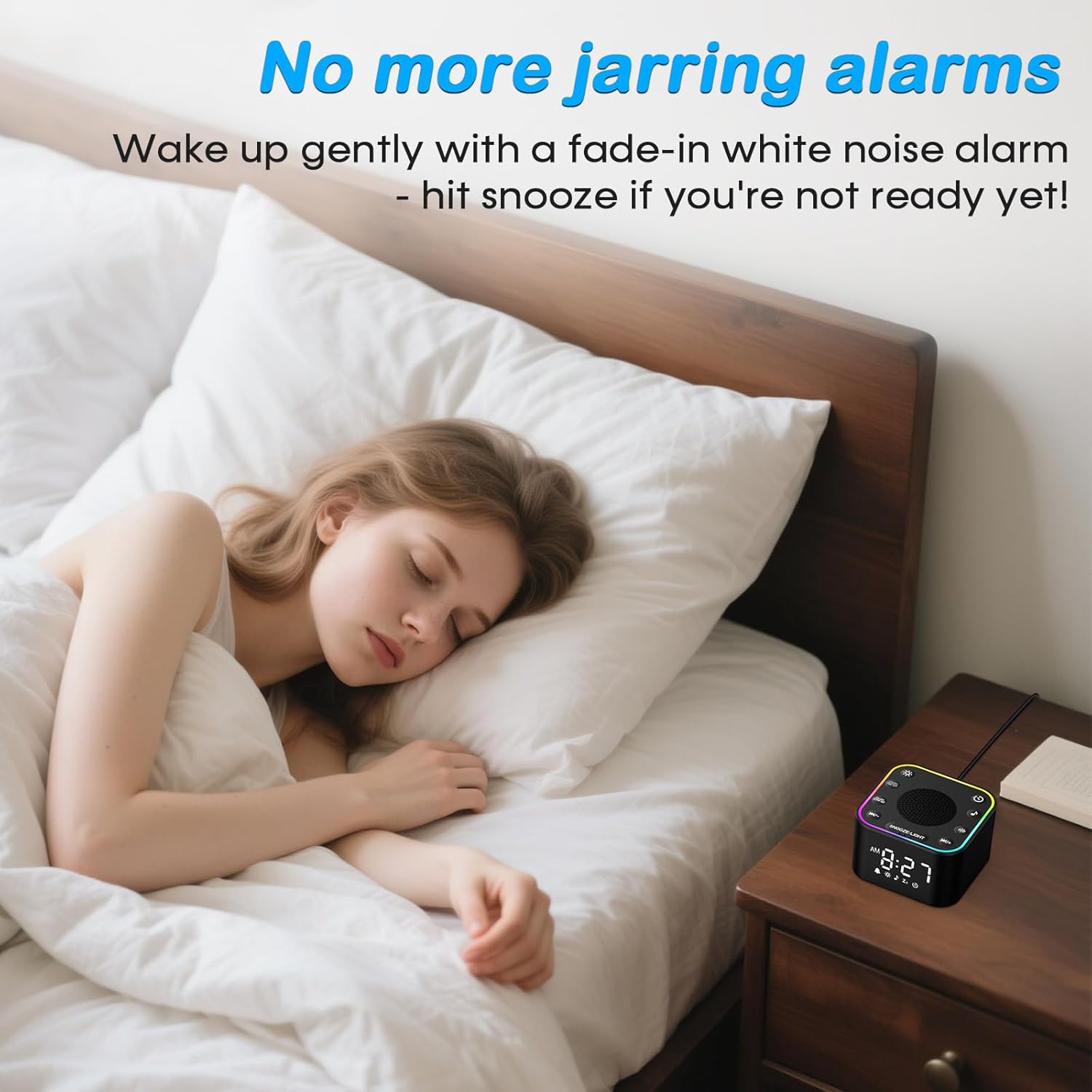 Sound Machine with Alarm Clock 30 Non-Looping Sleep Sounds and Night Light