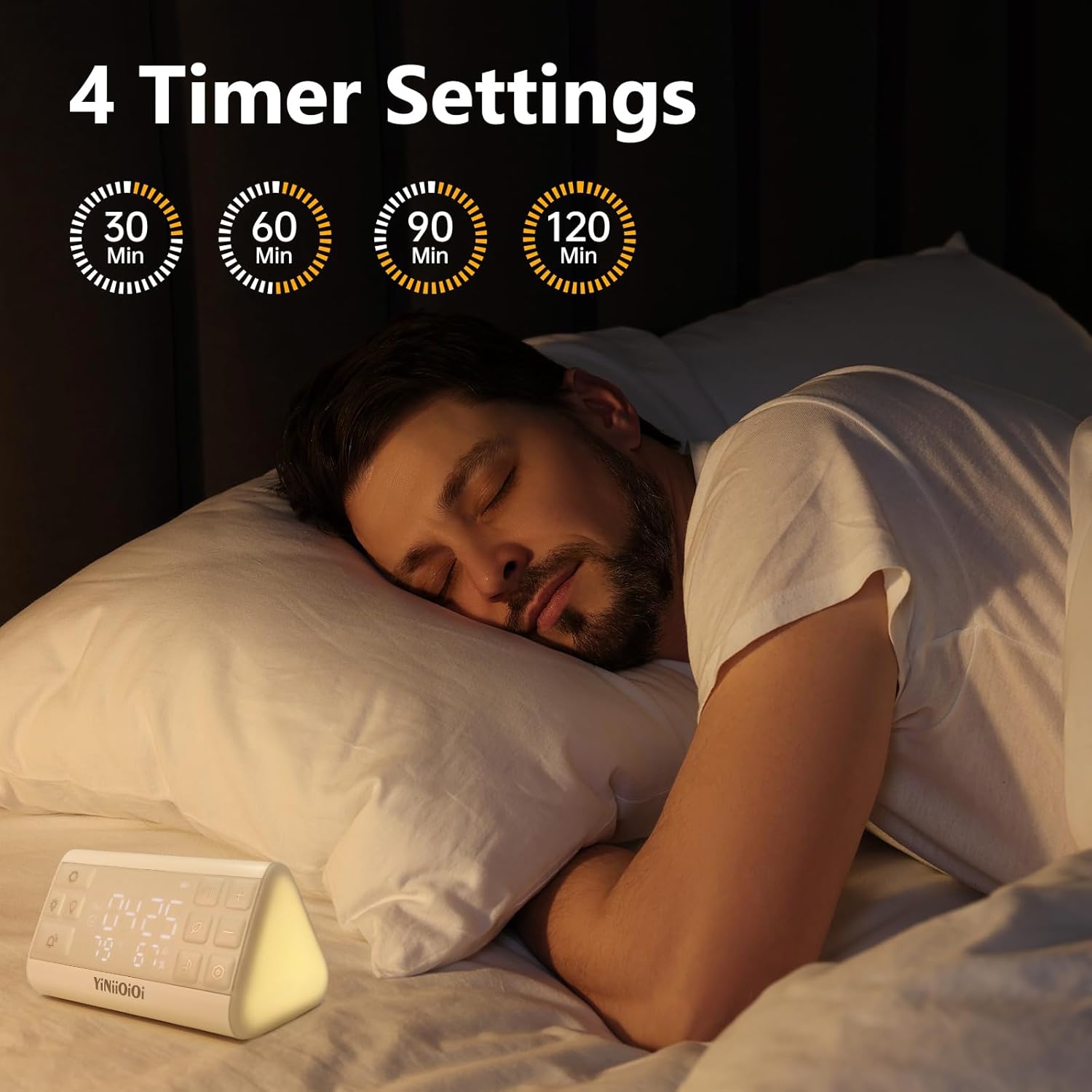 Soothing Sound Machine with Alarm Clock and Night Lights