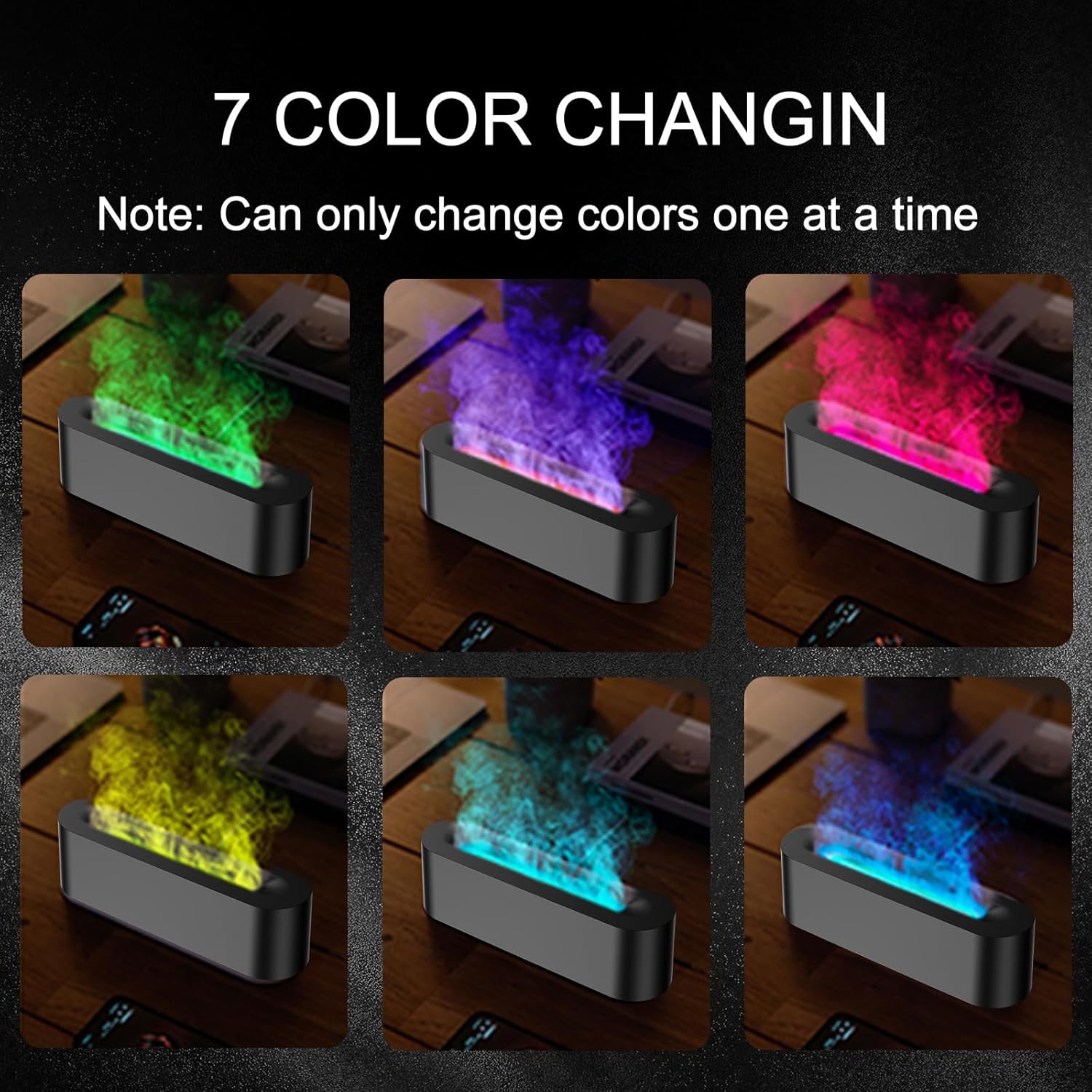 Colorful Flame Diffuser Humidifier with LED Light