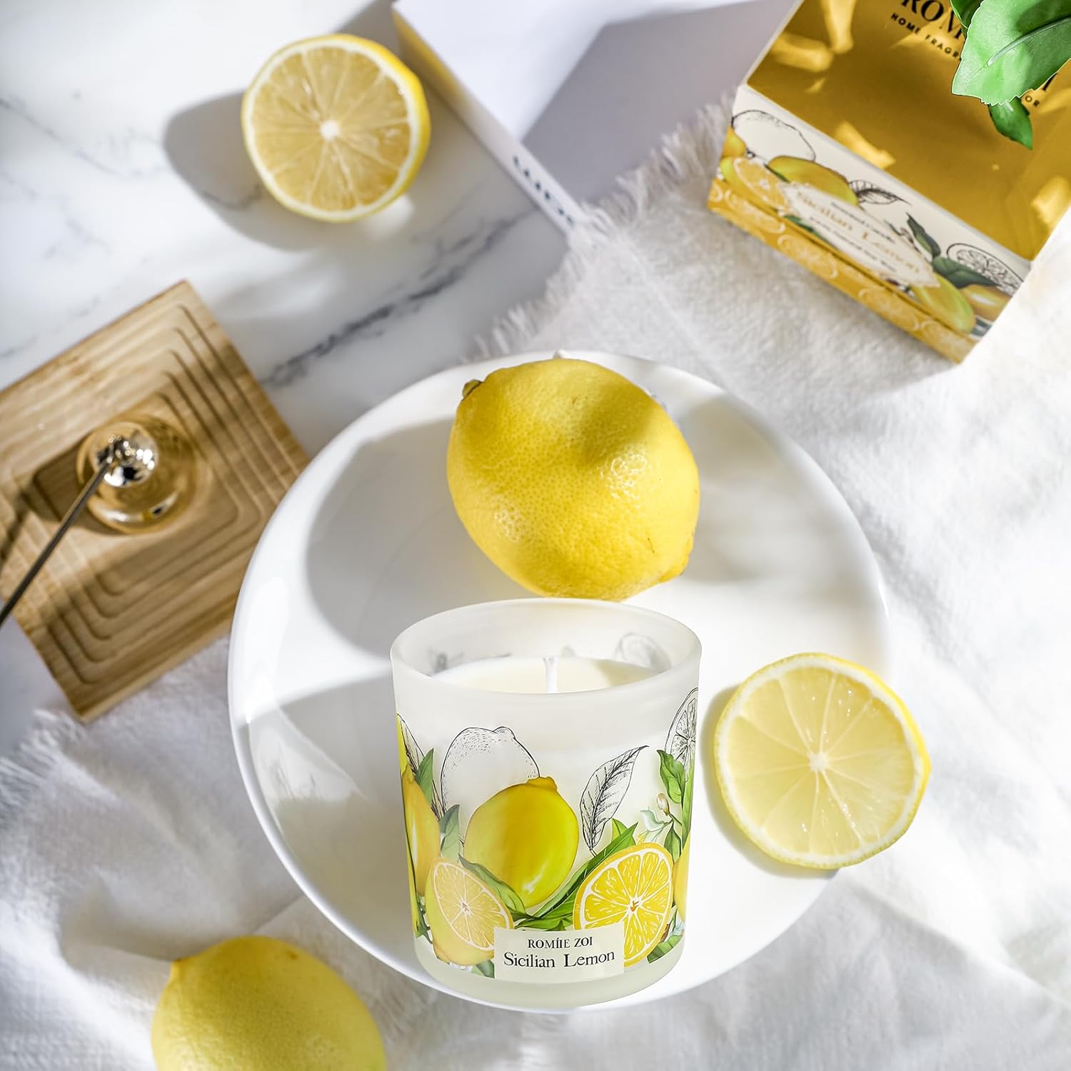 Sicilian Lemon Scented Candle 6oz Aromatherapy Jar
