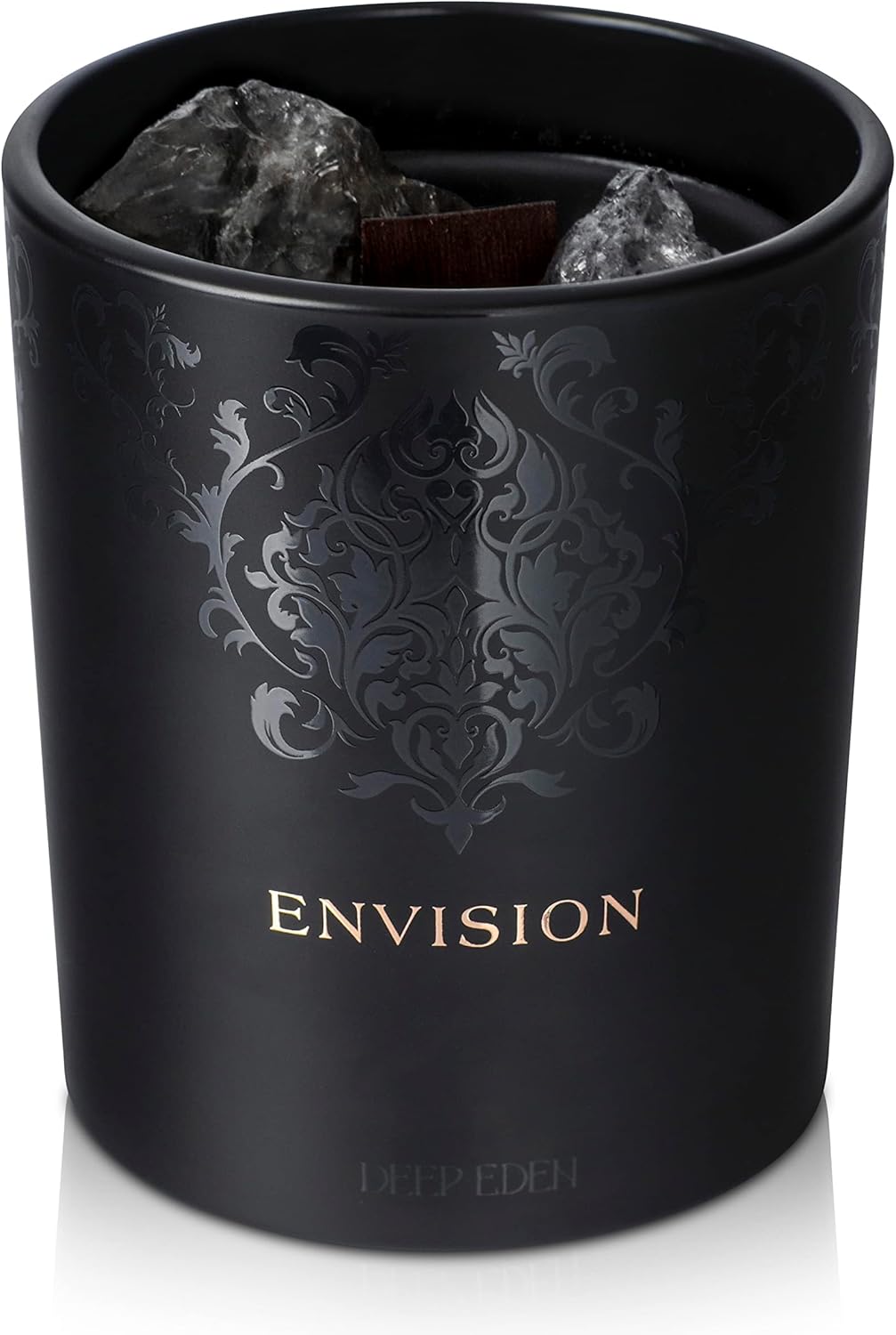 Deep Eden Scented Candle with Crystal 74 Oz Black