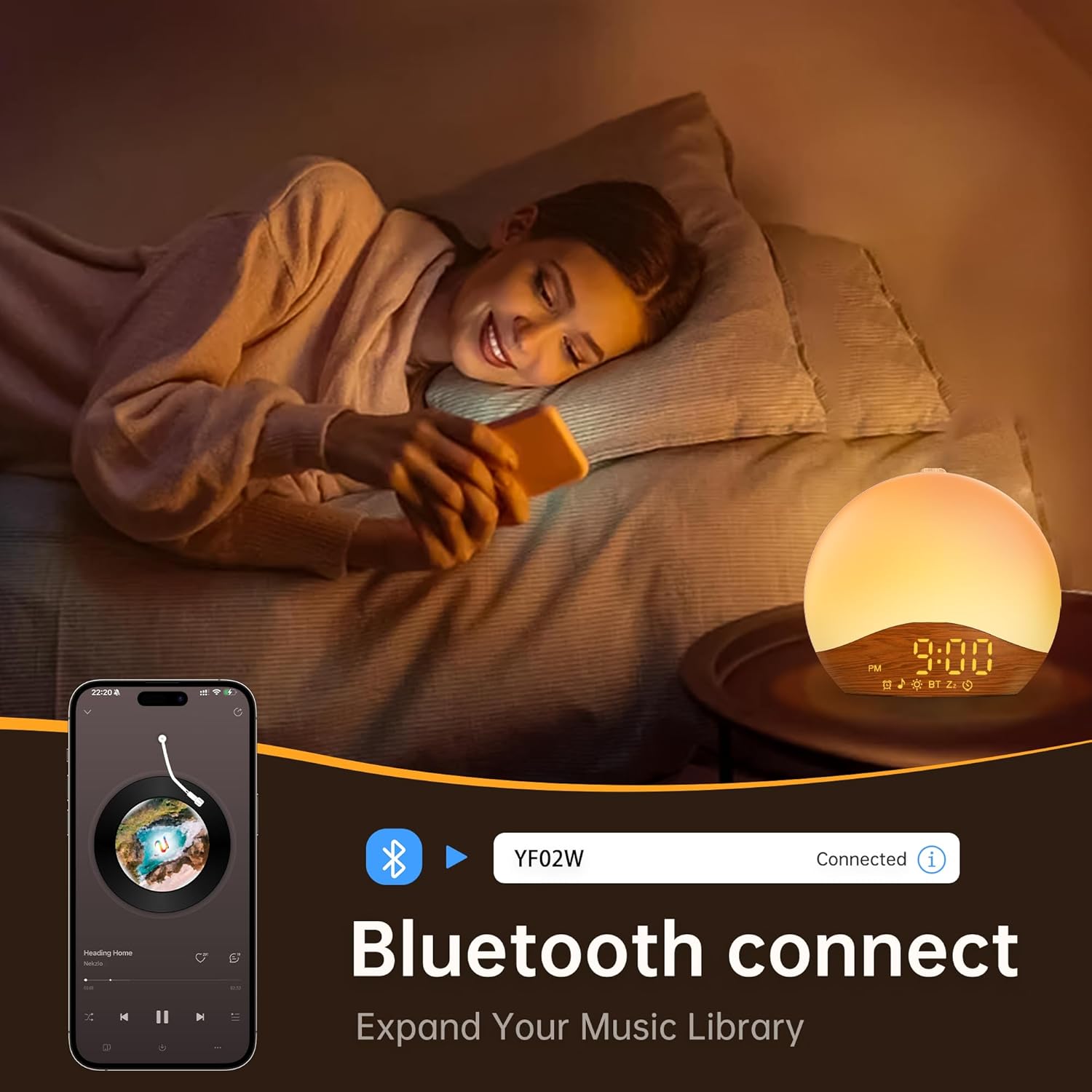JALL Sunrise Alarm Clock with 26 Sounds and 17 NightLights