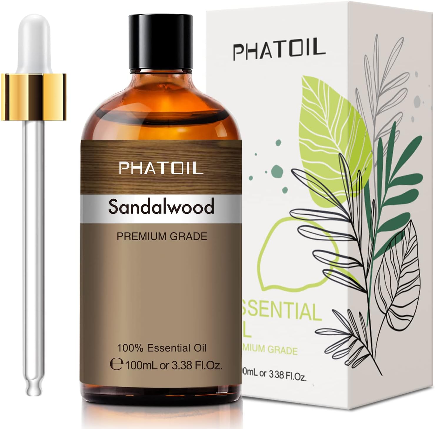 PHATOIL 100ML Sandalwood Essential Oil Pure for Aromatherapy
