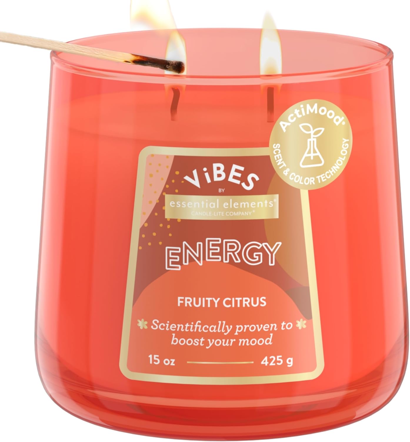 Candle-Lite Vibes Fruity Citrus Aromatherapy Candles 15 oz Jar