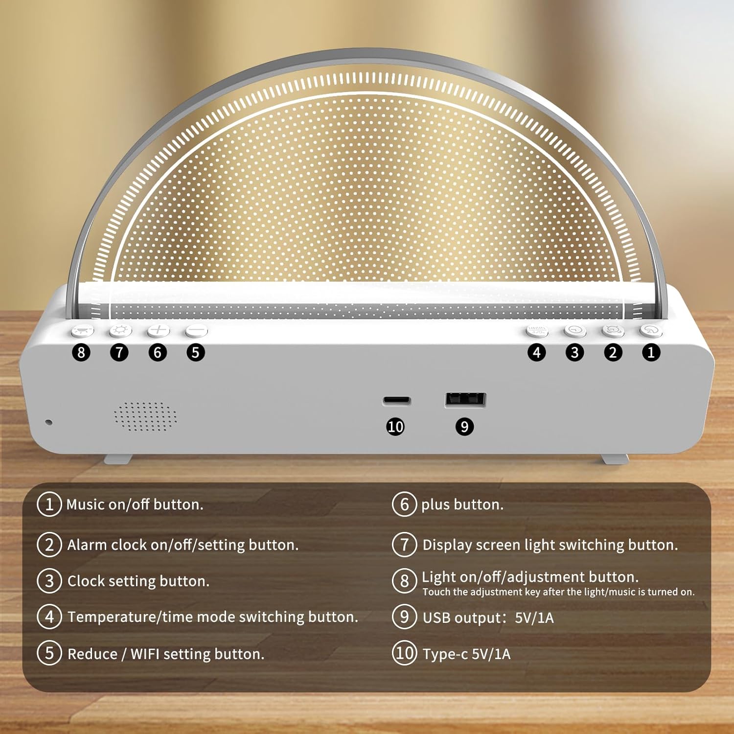 Zerain Sound Machine Sunrise Alarm Clock with White Noise