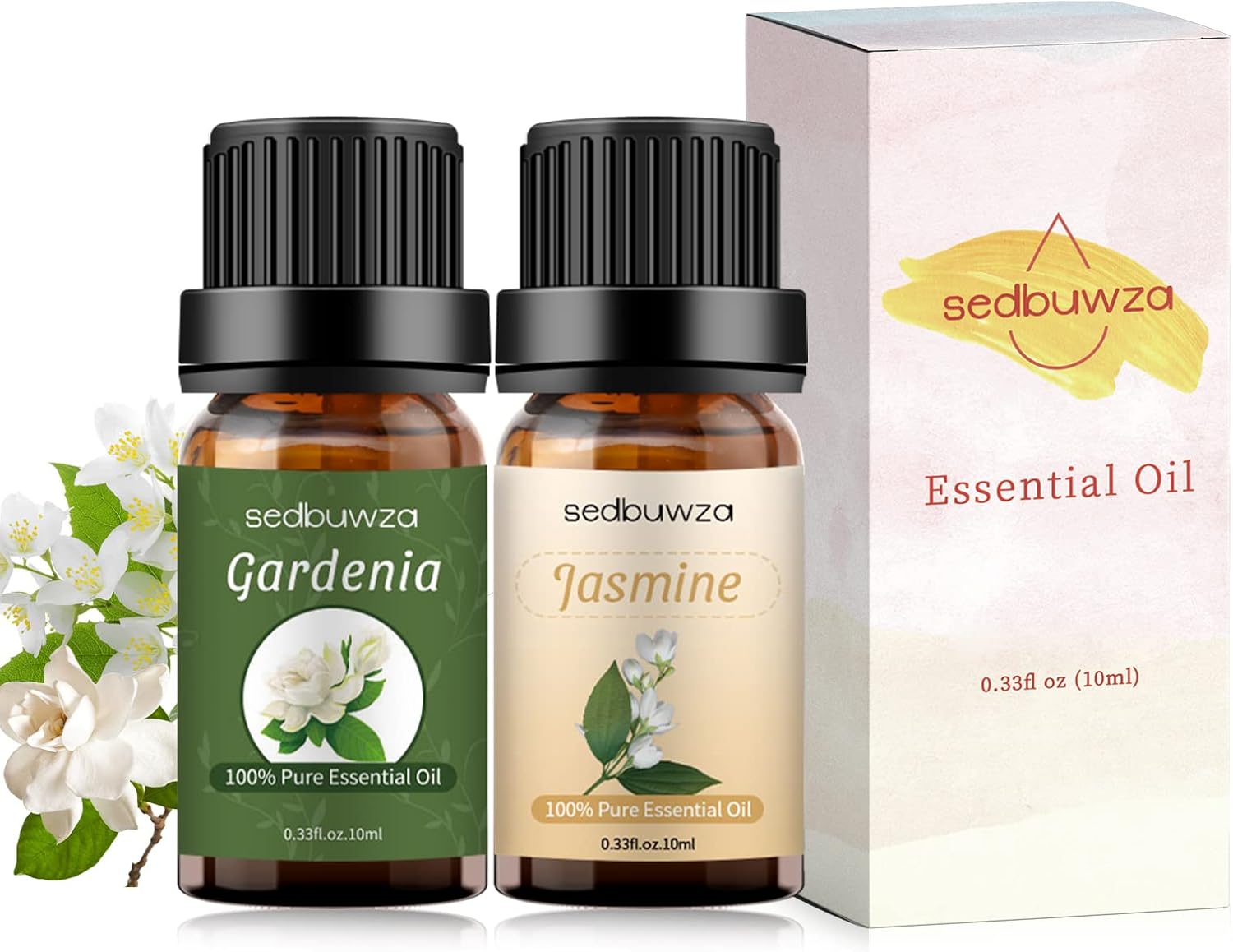 Sedbuwza Gardenia Jasmine Essential Oil Set 2 x 10 ml