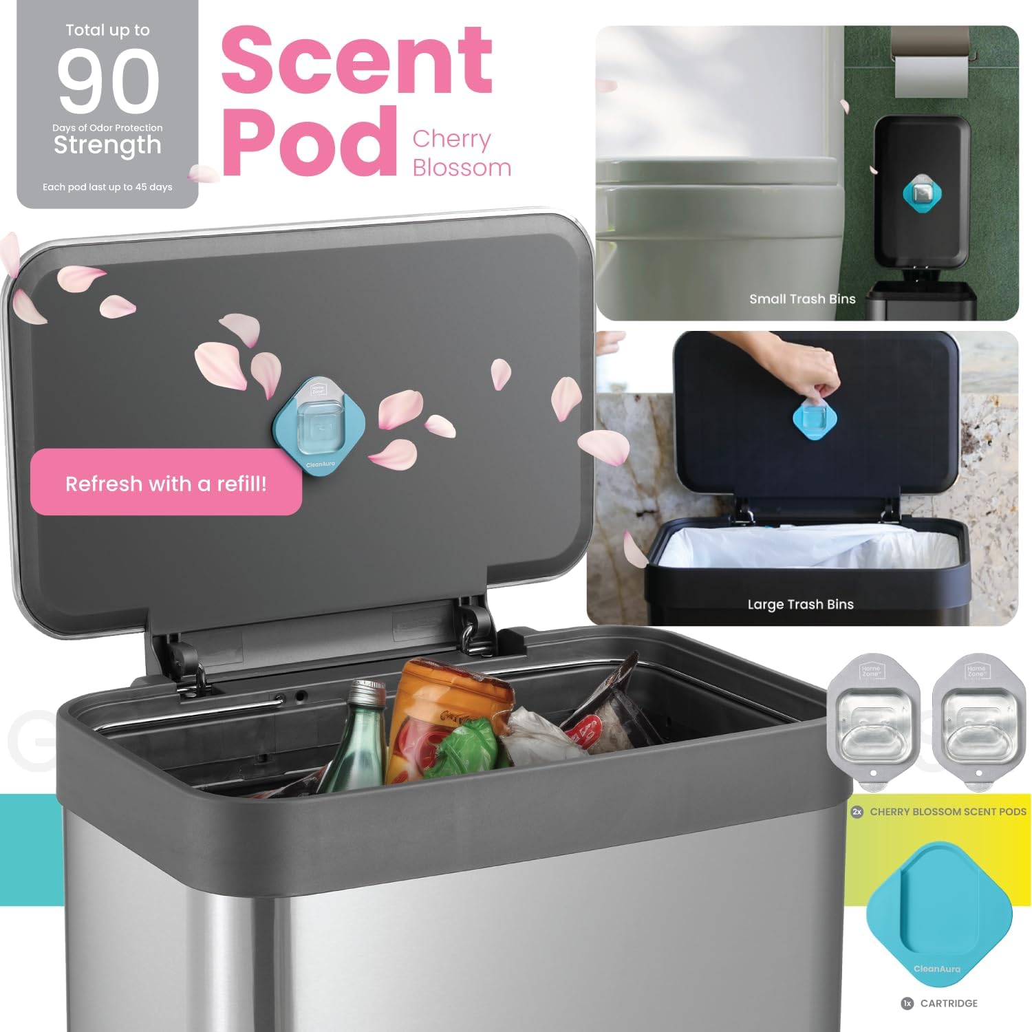 Home Zone Living CleanAura Air Freshener Scent Pod Kit Cherry Blossom