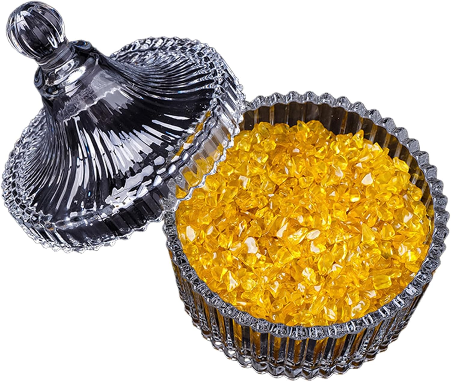 400g Tumbled Yellow Crystal Chips with Storage Bowl