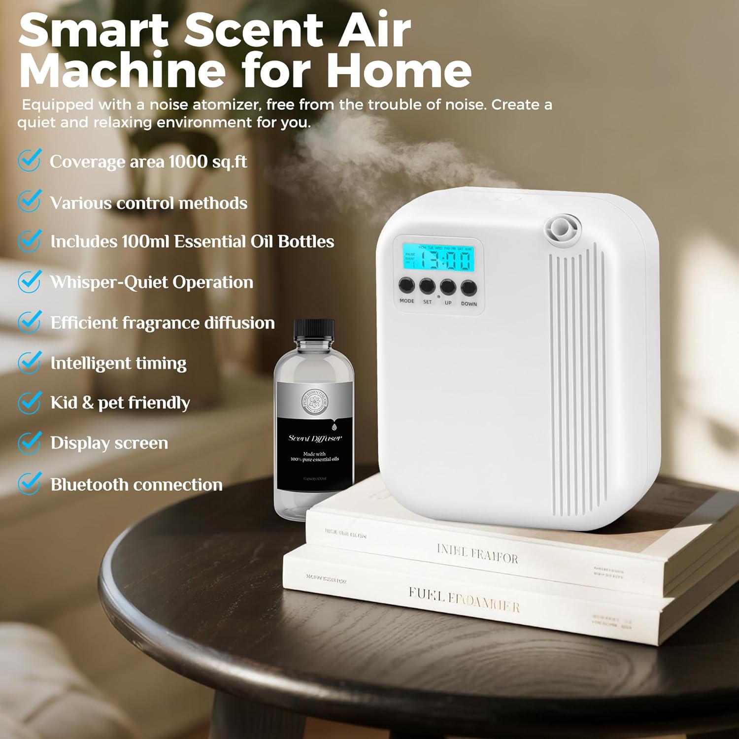 Hotel Scent Diffuser with 200ml Capacity and Bluetooth Control