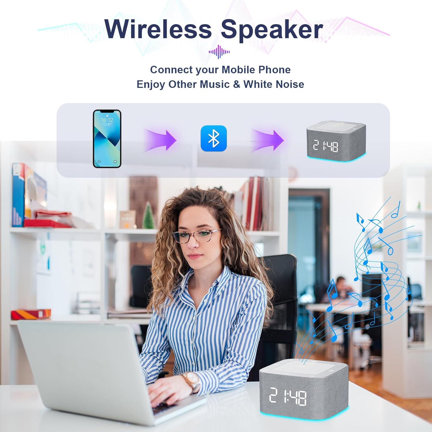 Sound Machine Alarm Clock with 32 Soothing Sounds