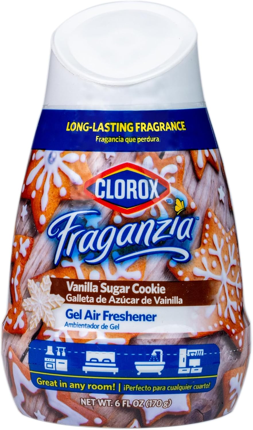 Clorox Fraganzia Gel Air Freshener Cone Vanilla Sugar Cookie 6 Ounce