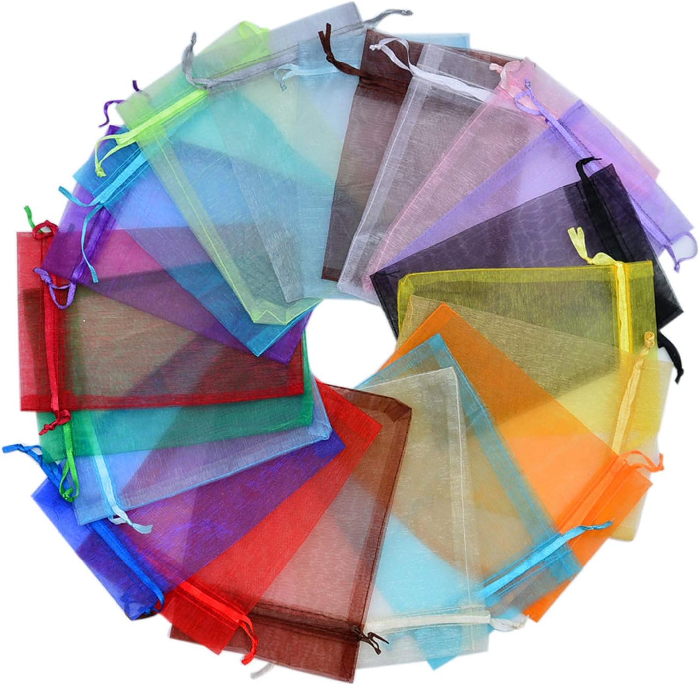 50pcs 4x6 Inch Mixed Color Drawstring Gift Bags