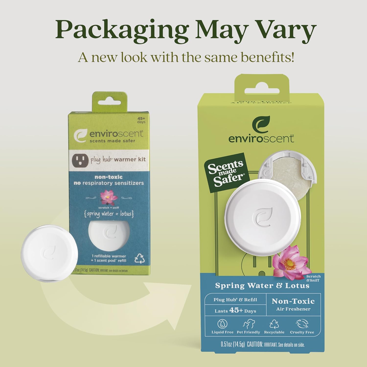 Enviroscent Non-Toxic Air Freshener Spring Water Lotus Plug In