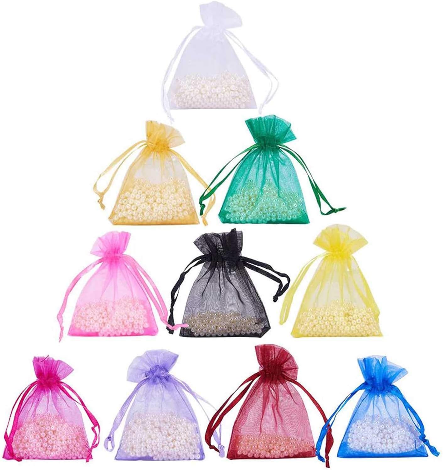 50pcs 4x6 Inch Mixed Color Drawstring Gift Bags
