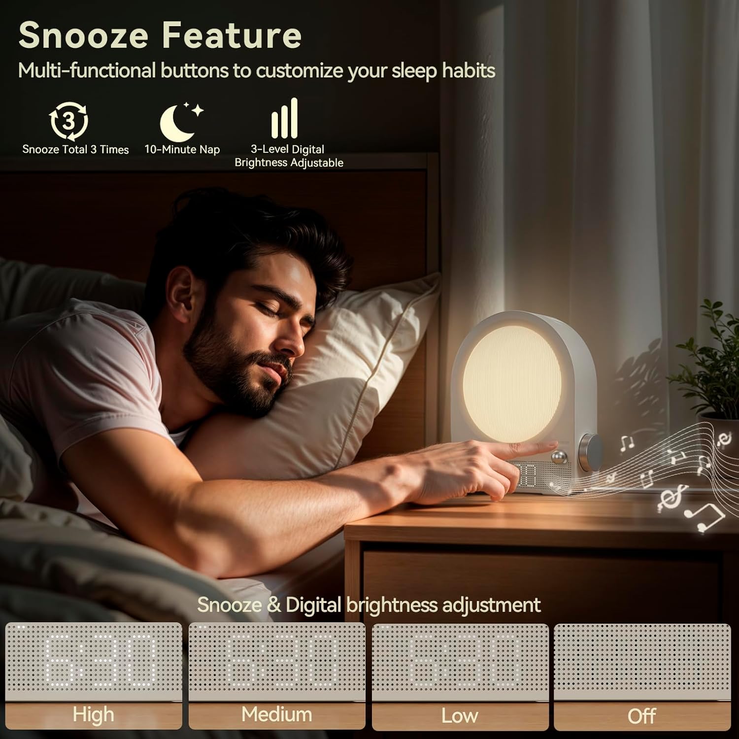 Vivilumens Sound Machine Alarm Clock with Gentle Sunrise Light