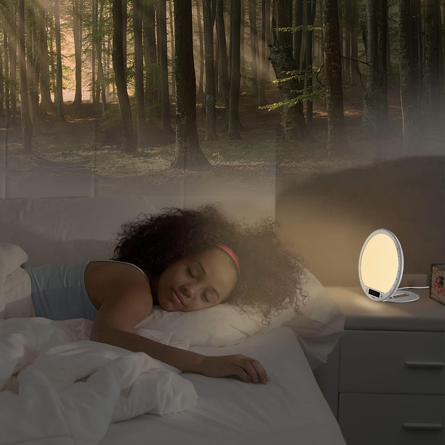 JUXLamp 10000 Lux Light Therapy Wake Up Lamp