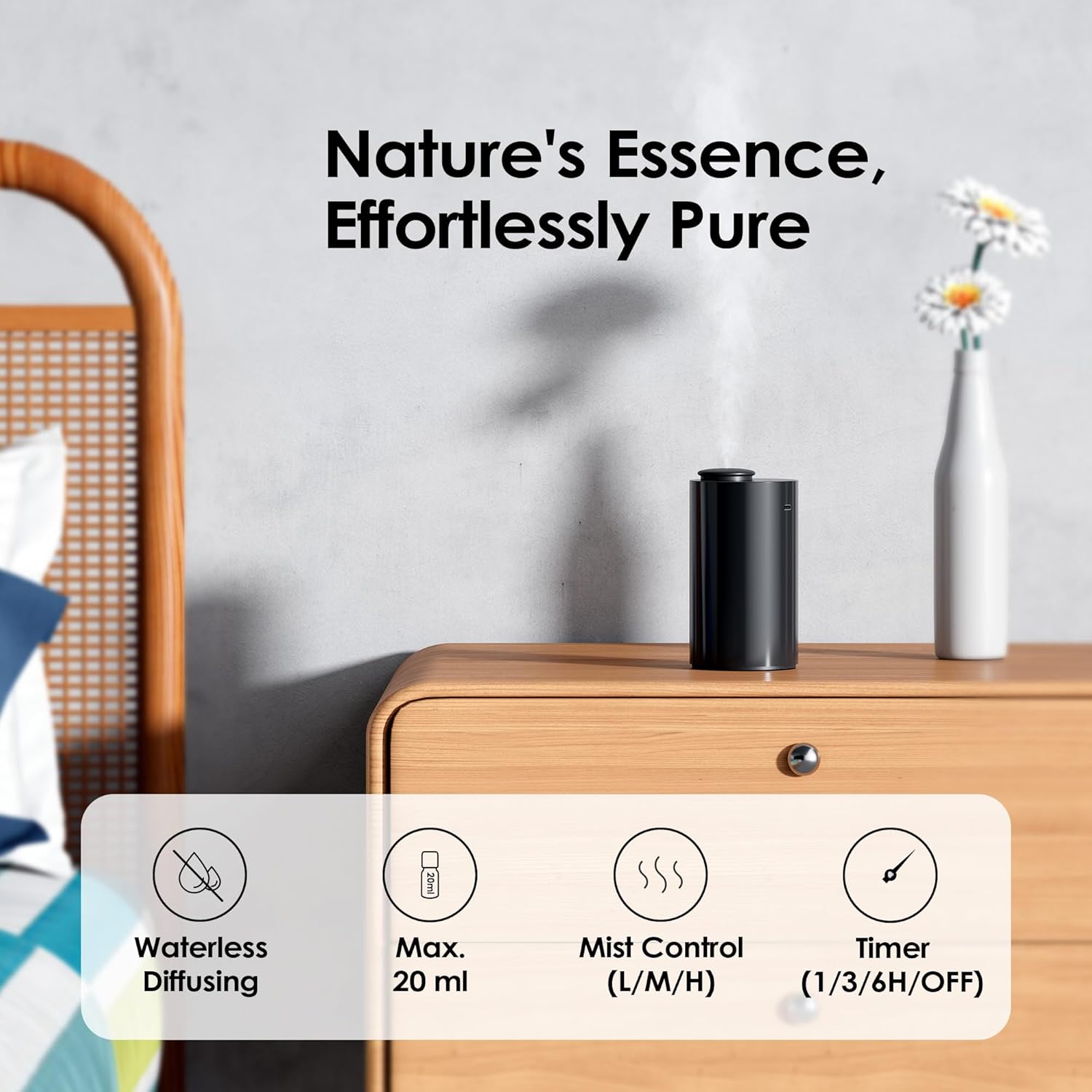 Waterless Essential Oil Diffuser Kit with Hotel Scent Oil