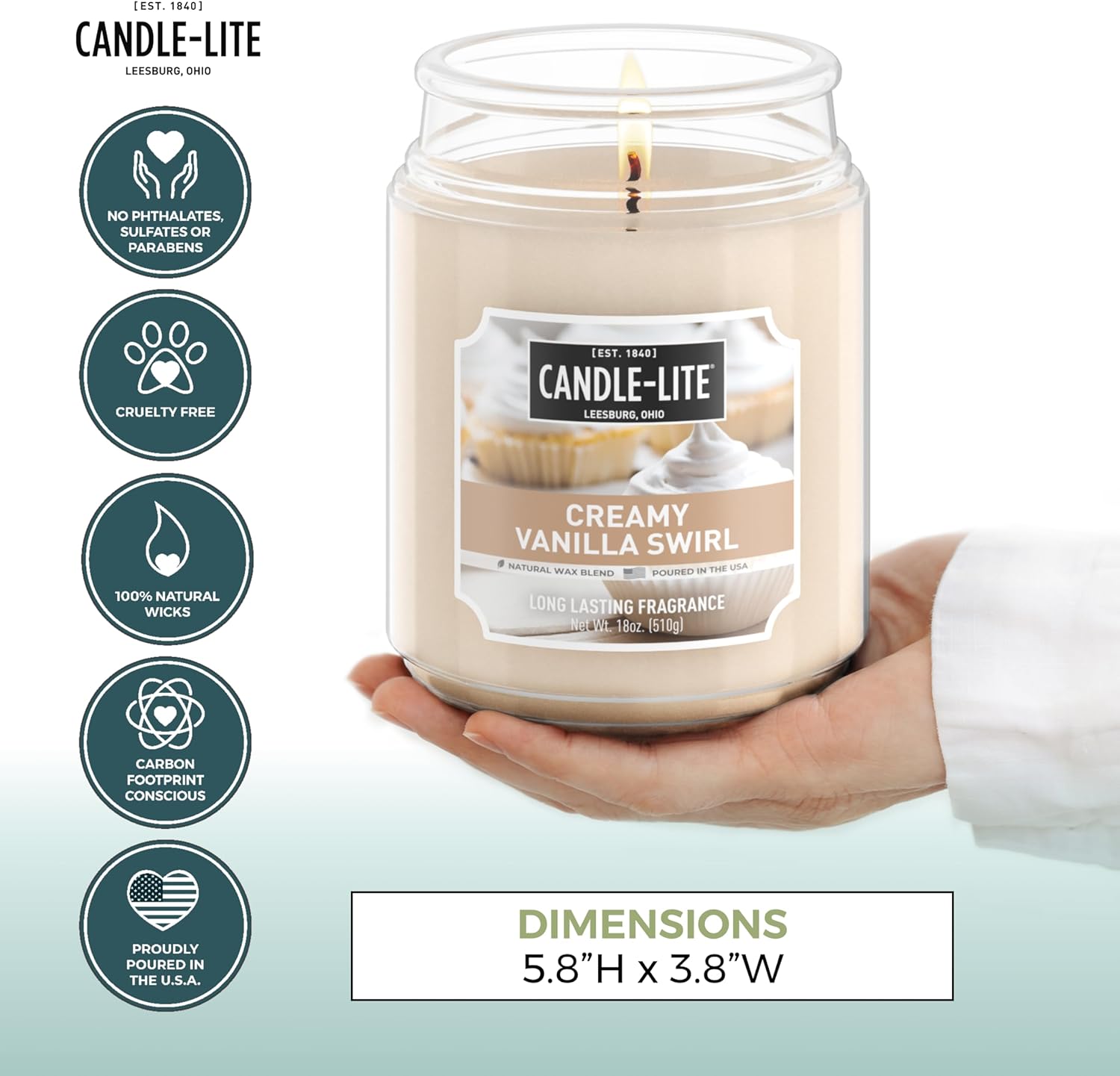 Candle-lite Creamy Vanilla Swirl 18 oz Aromatherapy Candle